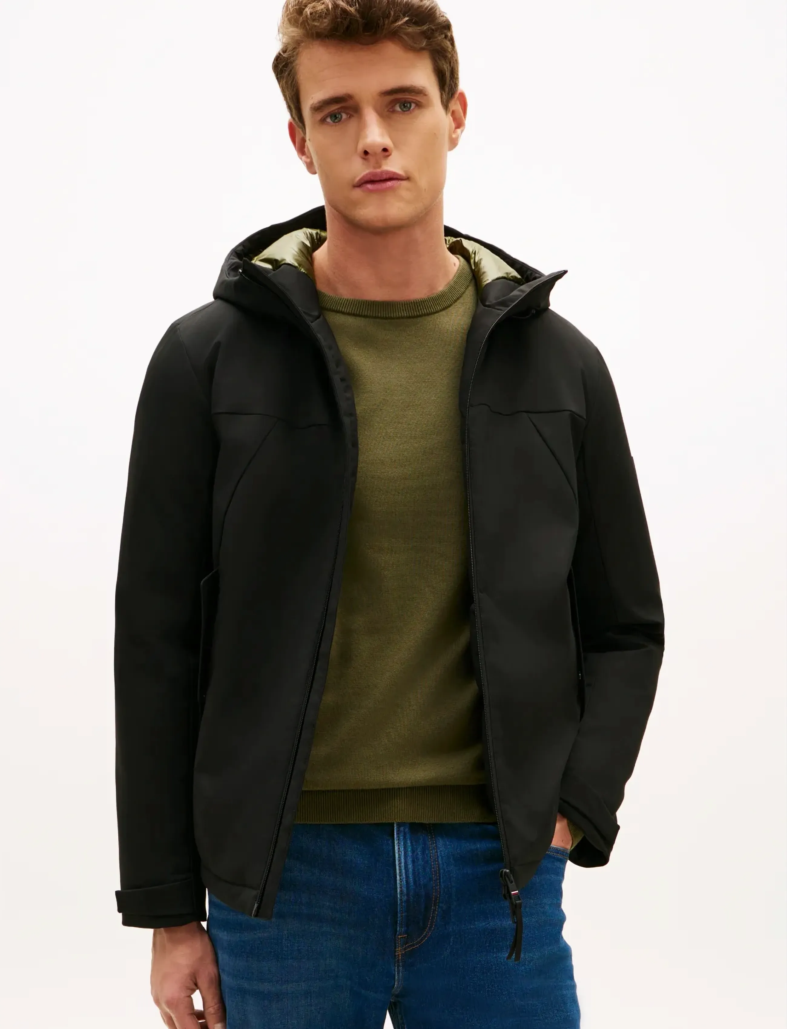 Tommy Hilfiger TECH HOODED SHORT PADDED JACKET - Jackor - BLACK / black