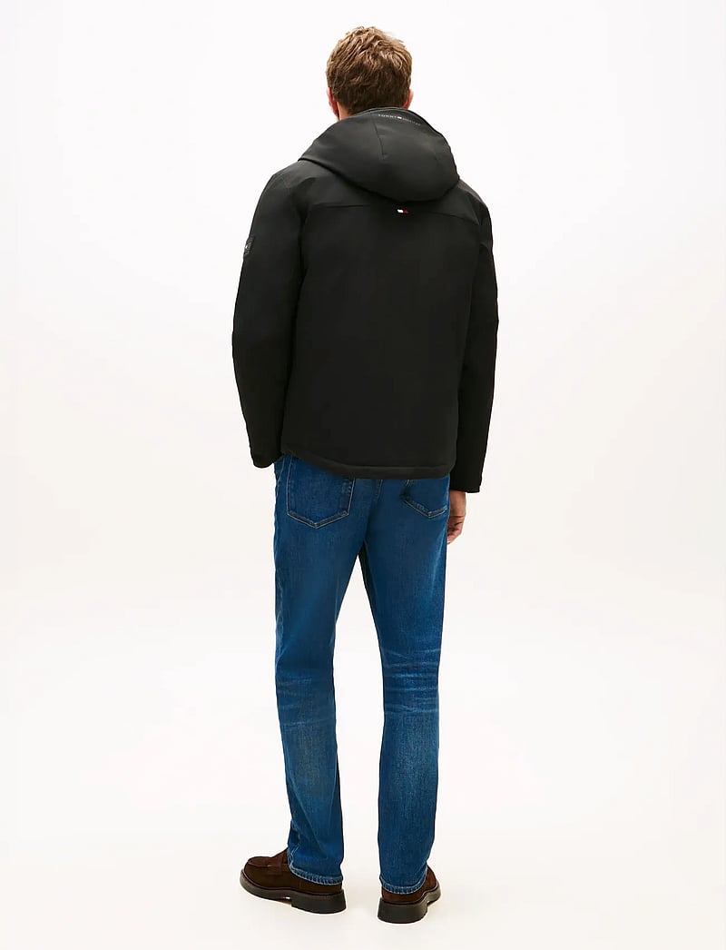 Tommy Hilfiger - TECH HOODED SHORT PADDED JACKET - forede jakker - black - 4