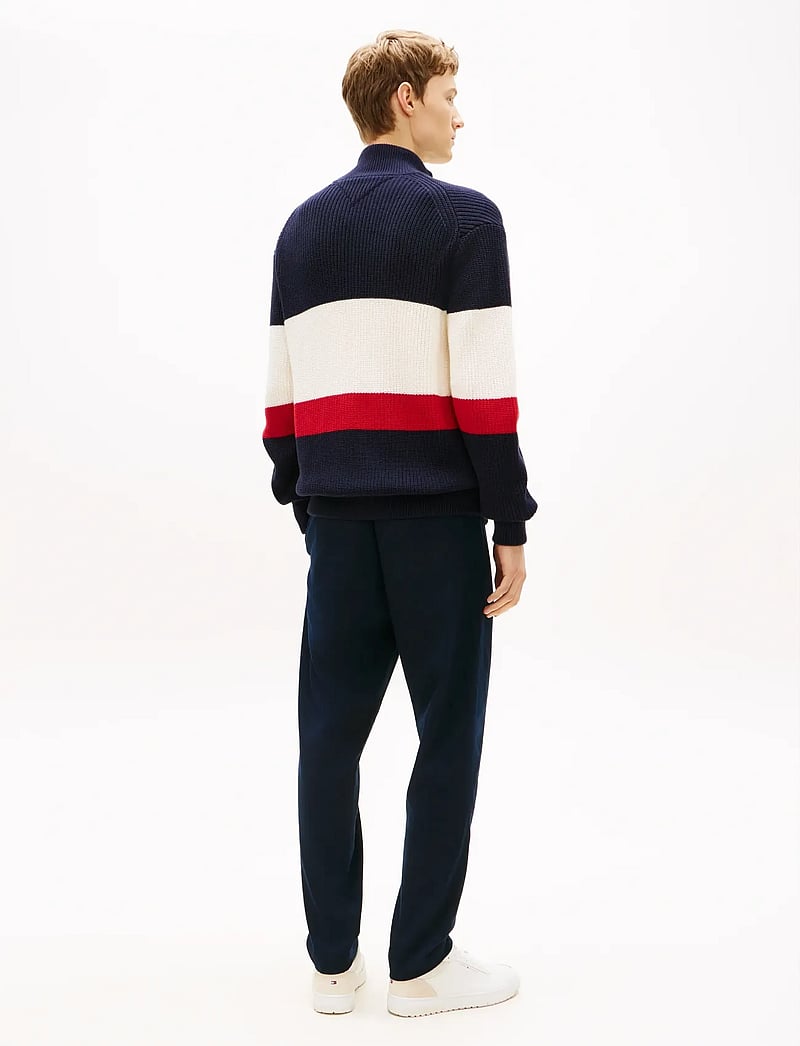 Tommy Hilfiger - RWB RIB CHEST STRIPE ZIP THROUGH - fullzip strik - desert sky - 4