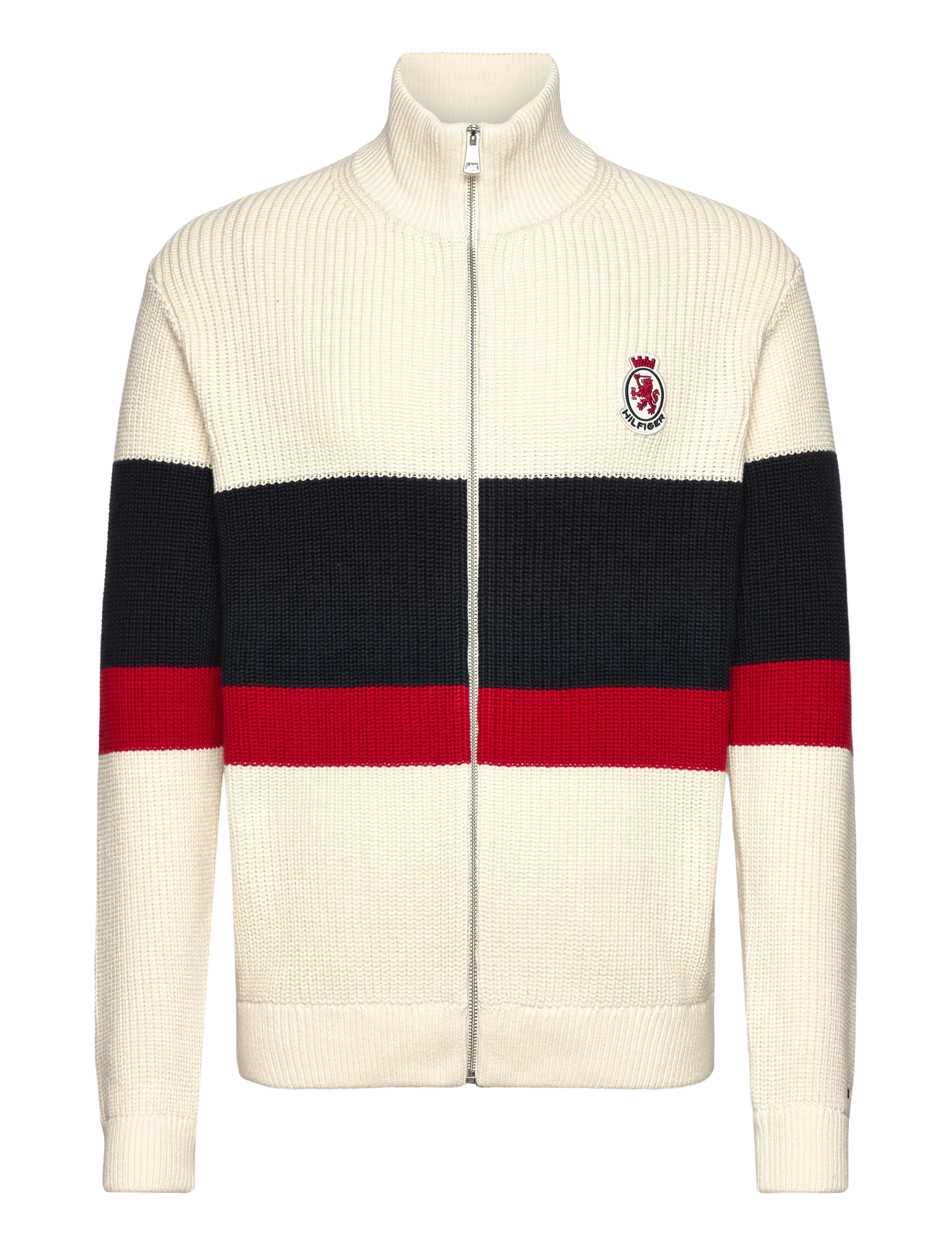 Tommy Hilfiger - RWB RIB CHEST STRIPE ZIP THROUGH - ivory petal - 1
