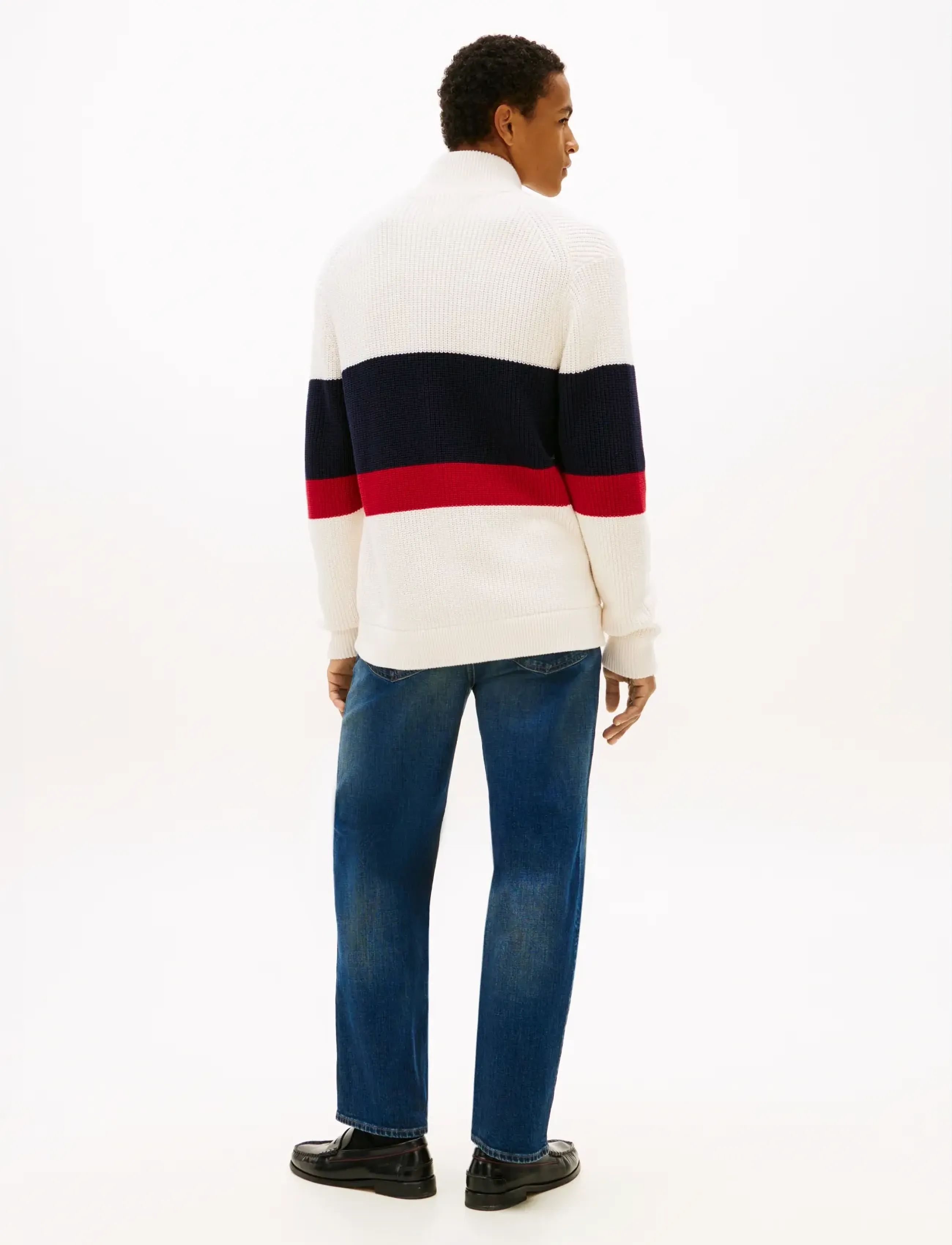 Tommy Hilfiger - RWB RIB CHEST STRIPE ZIP THROUGH - ivory petal - 4