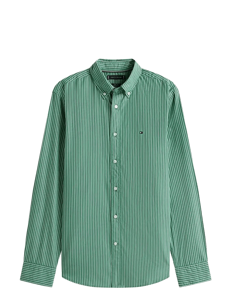 Tommy Hilfiger - CORE HAIRLINE POPLIN RF SHIRT - gestreifte hemden - ornamental green stripe - 1