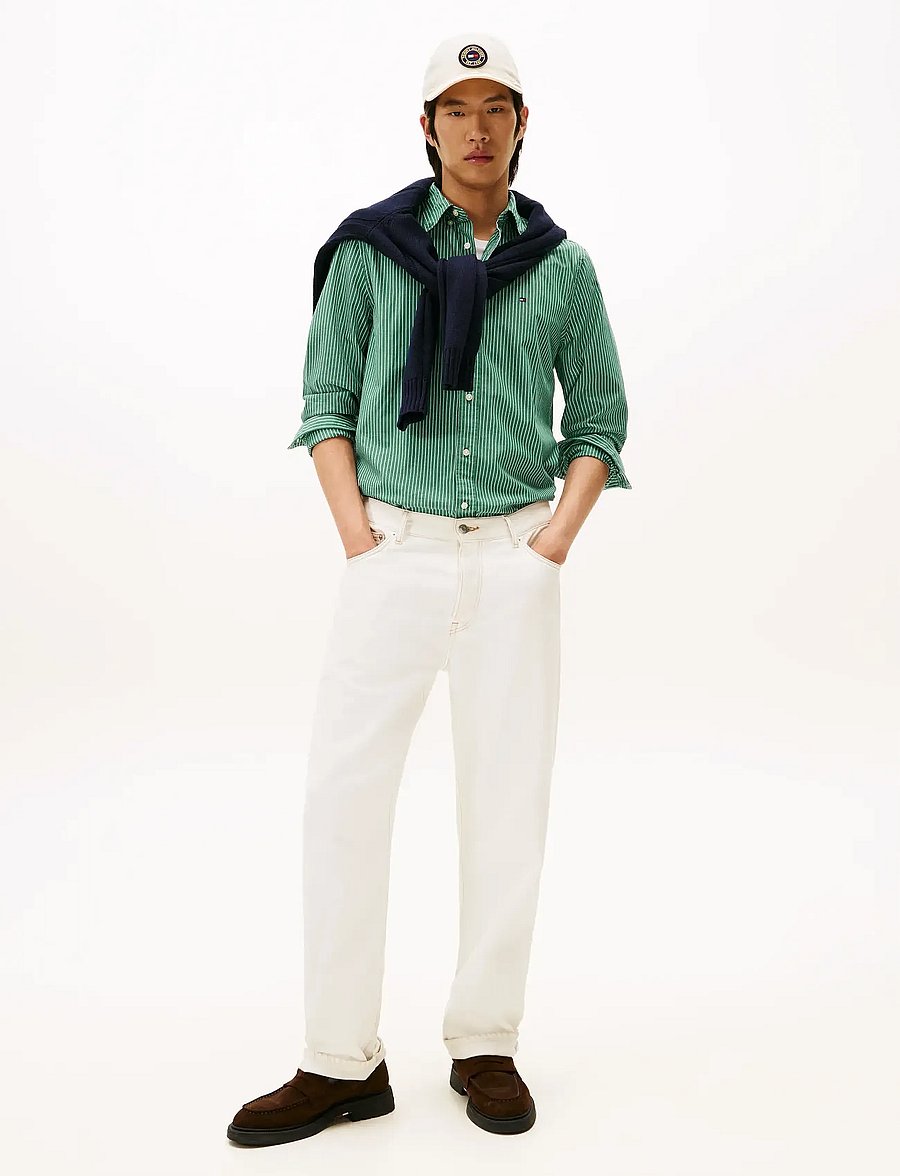 Tommy Hilfiger - CORE HAIRLINE POPLIN RF SHIRT - chemises à rayures - ornamental green stripe - 2