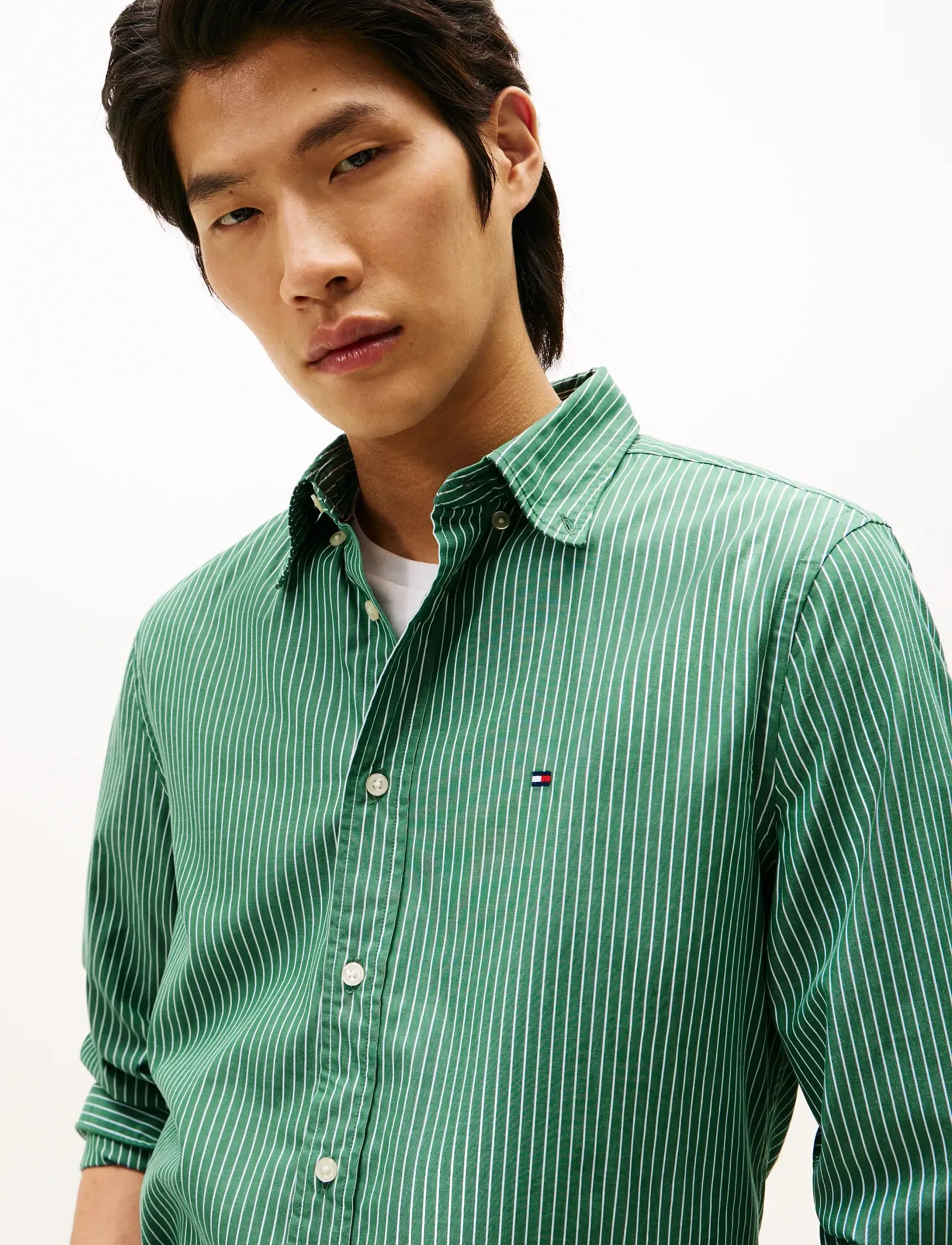 Tommy Hilfiger - CORE HAIRLINE POPLIN RF SHIRT - chemises à rayures - ornamental green   stripe - 4