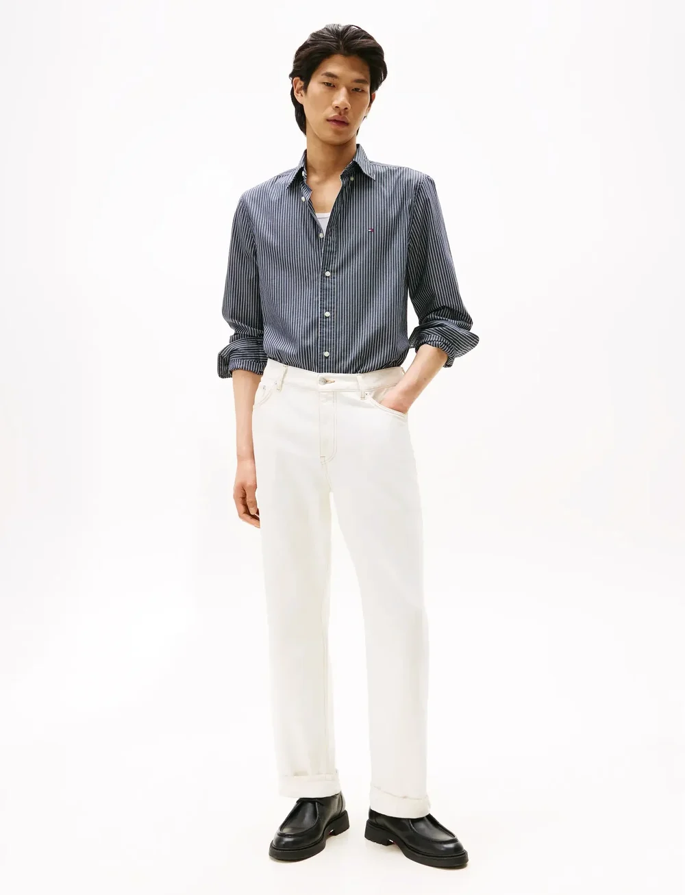 Tommy Hilfiger - CORE HAIRLINE POPLIN RF SHIRT - gestreifte hemden - black / stripe - 2