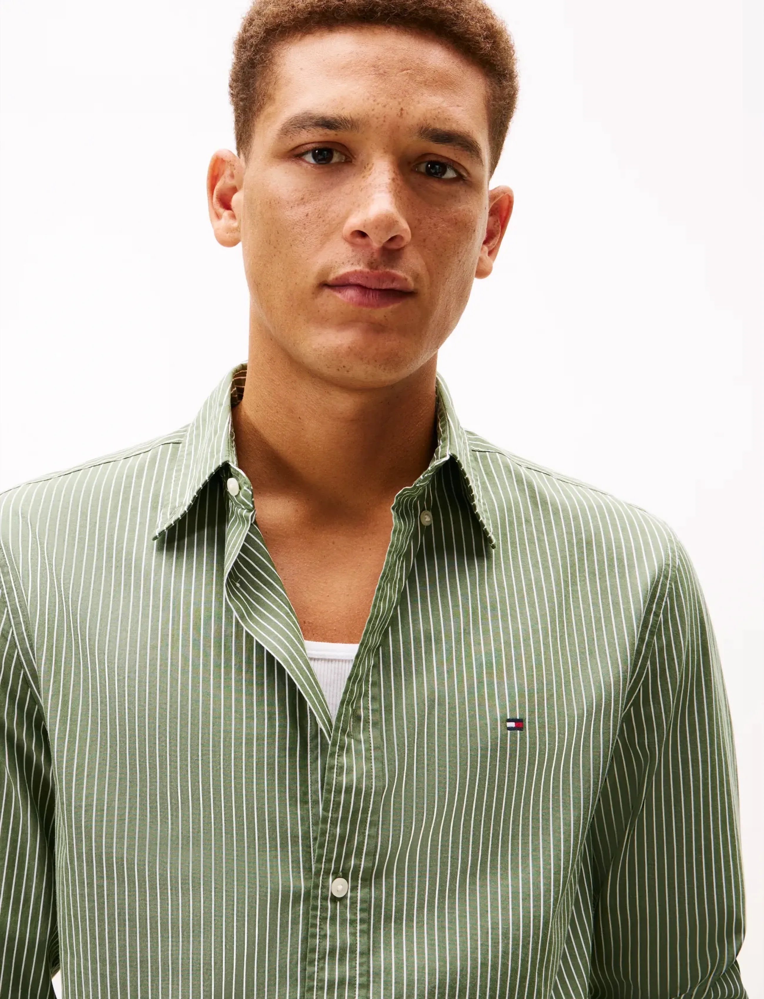 Tommy Hilfiger - CORE HAIRLINE POPLIN RF SHIRT - raidalliset kauluspaidat - mountain pine   stripe - 4
