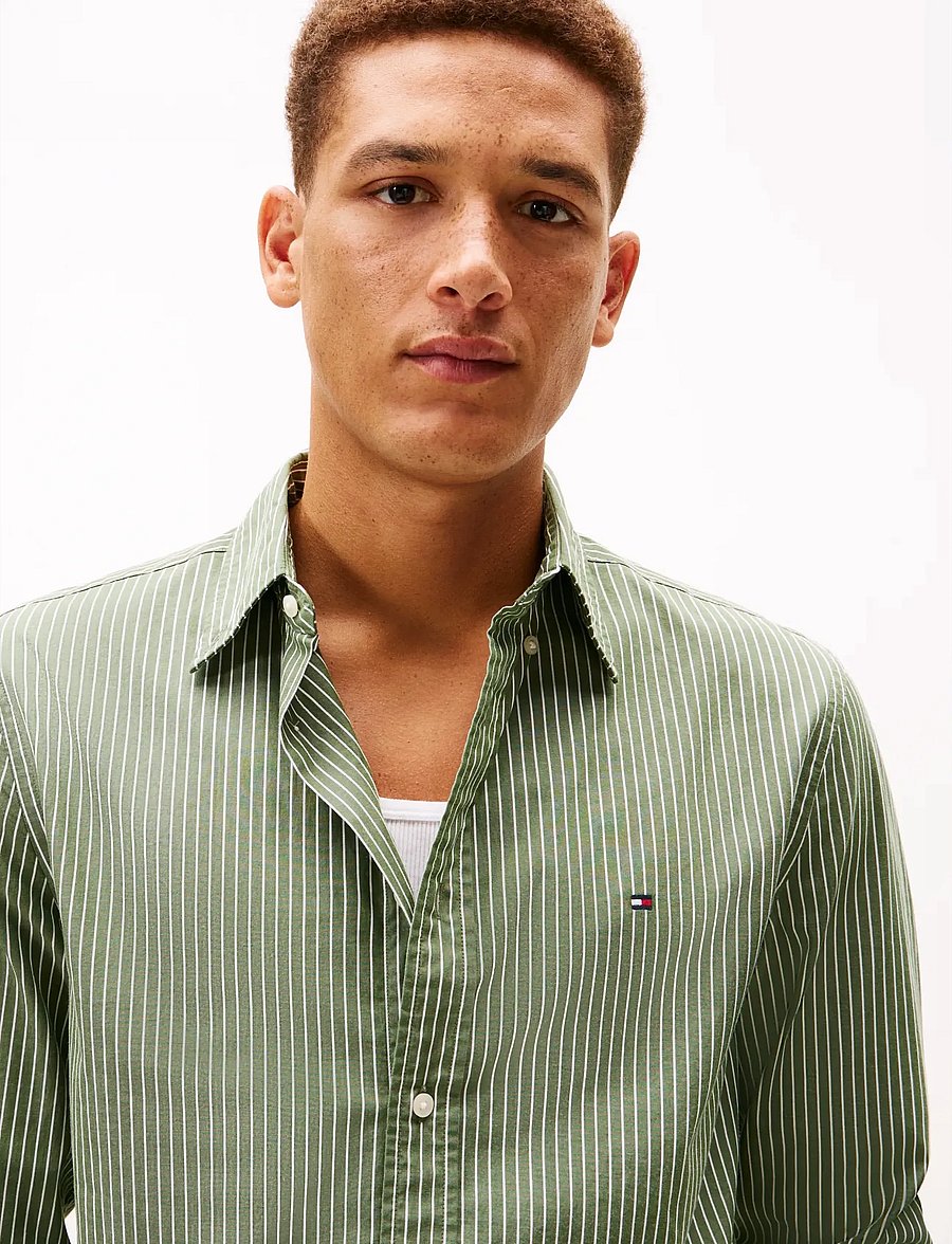 Tommy Hilfiger - CORE HAIRLINE POPLIN RF SHIRT - gestreifte hemden - mountain pine stripe - 4