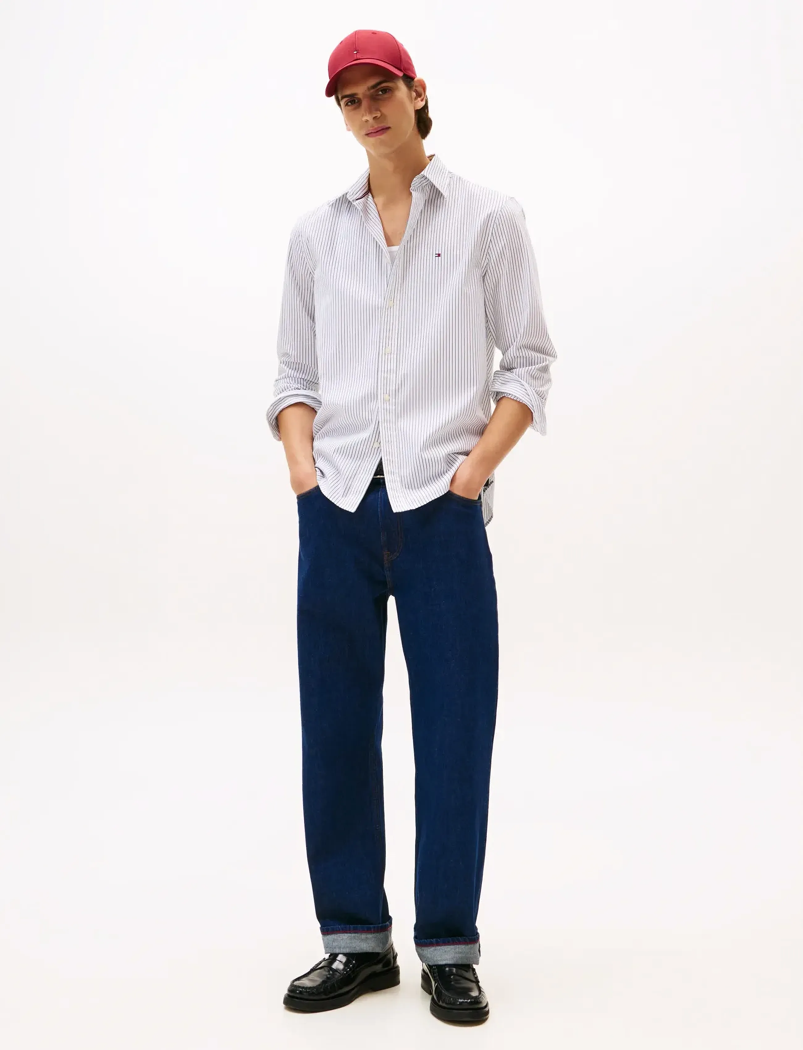 Tommy Hilfiger - CORE HAIRLINE POPLIN RF SHIRT - striped shirts - white / stripe - 2
