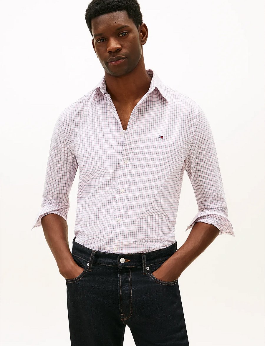 Tommy Hilfiger - CORE TATTERSALL POPLIN RF SHIRT - medium red check - 0