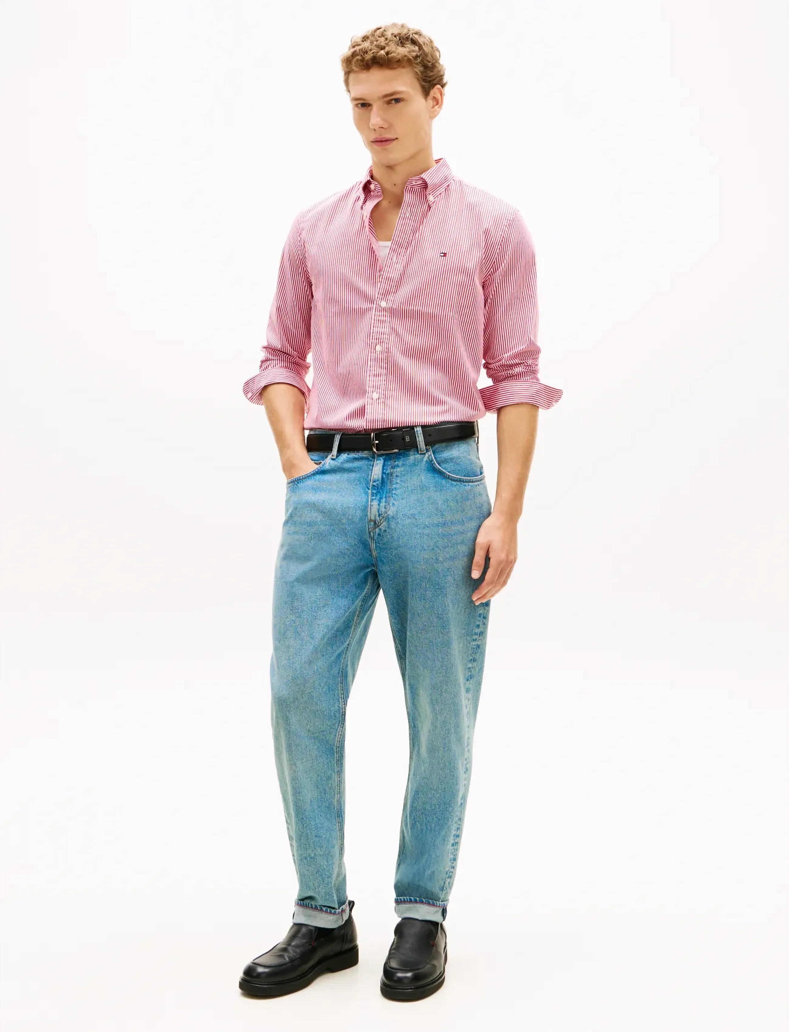 Tommy Hilfiger - CORE FLEX POP CLASSIC STP SHIRT - striped shirts - medium red   stripe - 2