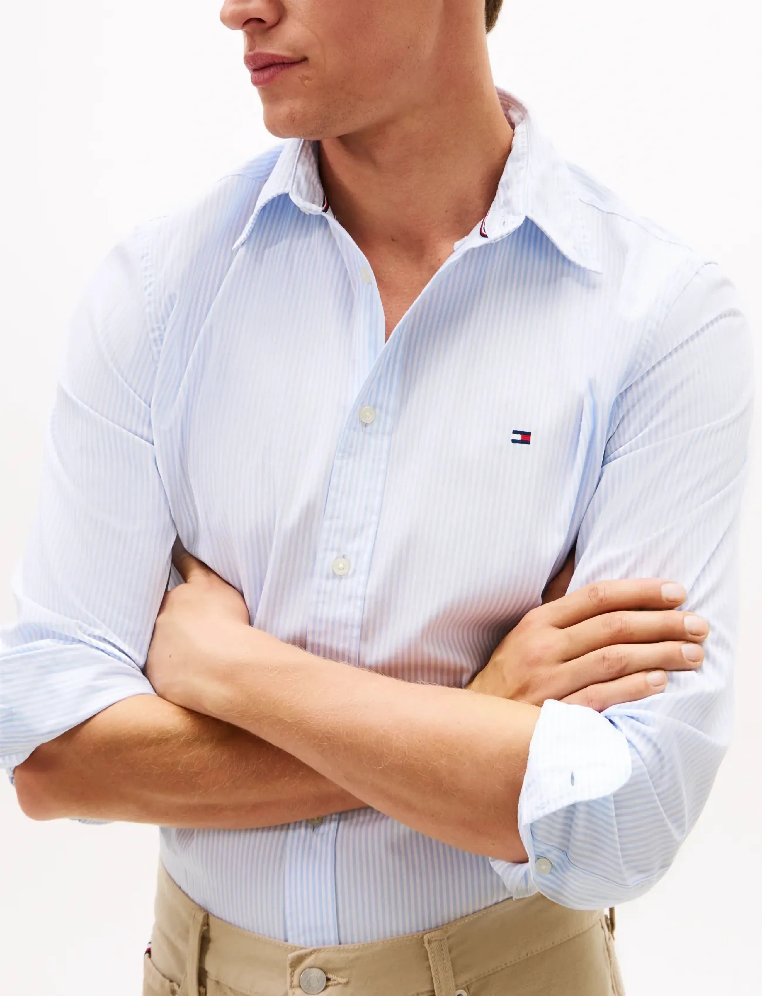 Tommy Hilfiger CORE FLEX POP CLASSIC STP SHIRT - Kleidung - SWEET BLUE   STRIPE / blue