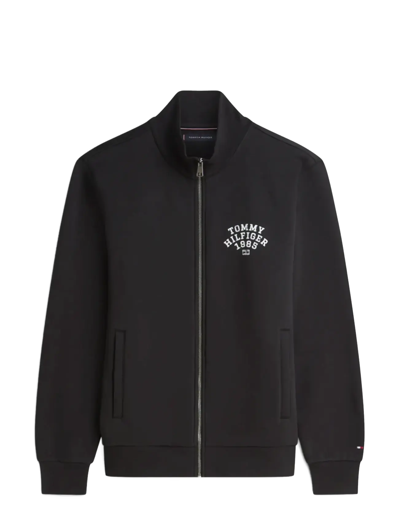 HILFIGER ARCH STAND COLLAR ZIP - BLACK