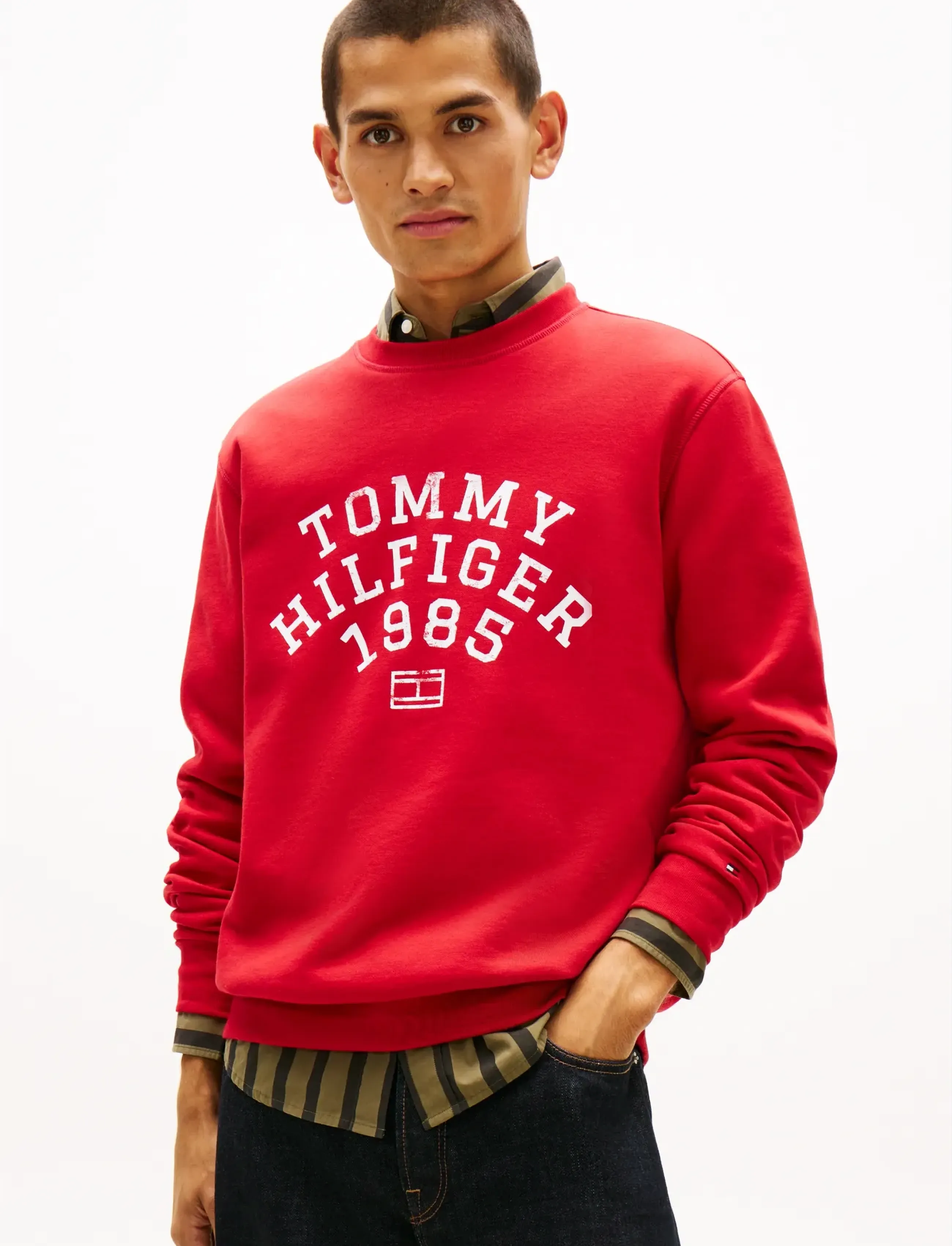 Tommy Hilfiger HILFIGER ARCH SWEATSHIRT - Sweatshirts - MEDIUM RED / red