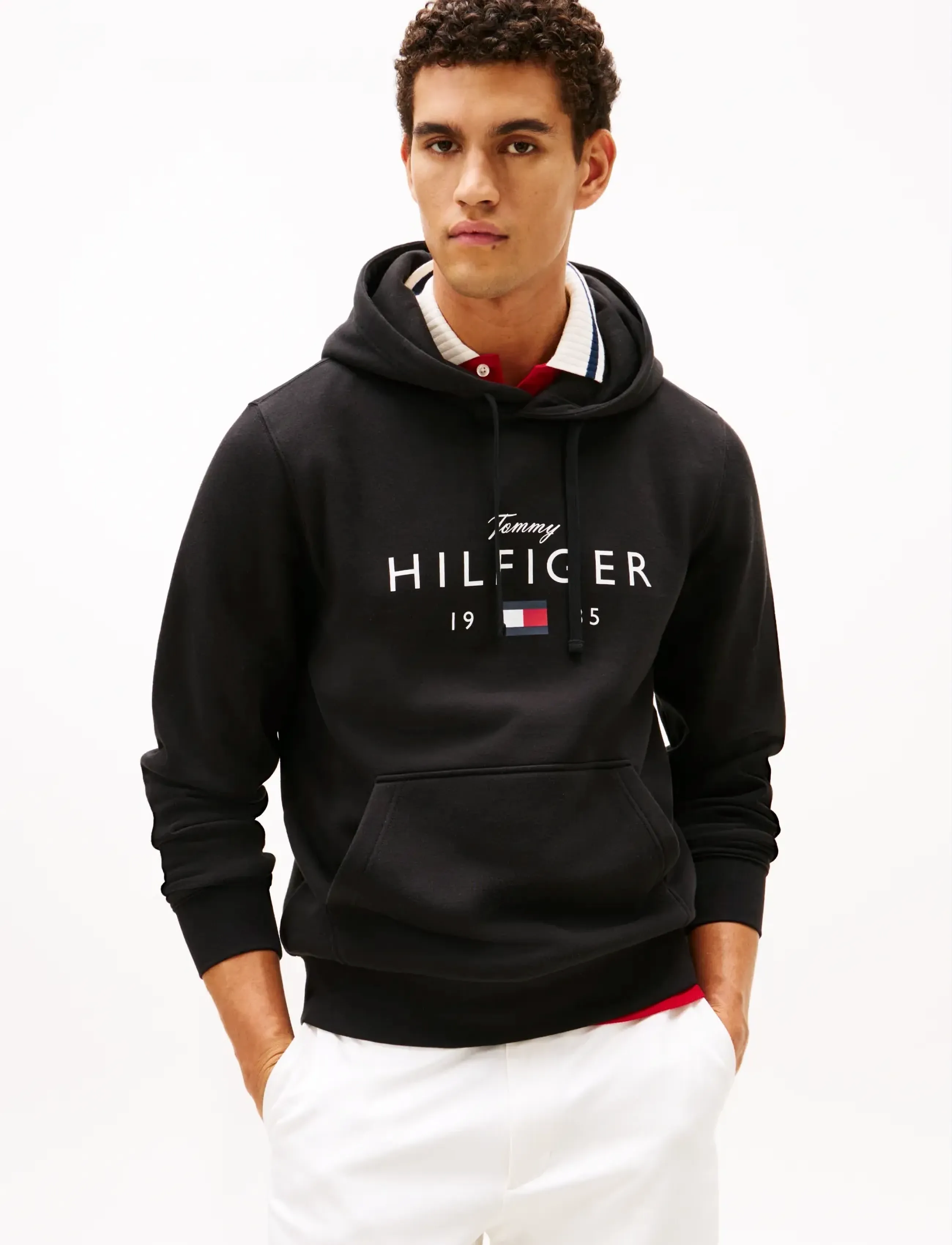 Tommy Hilfiger BRAND LOVE BIG HILFIGER HOODIE - Tommy Hilfiger - BLACK / black