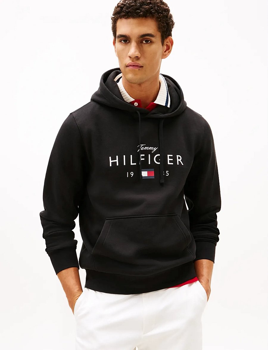 Tommy Hilfiger - BRAND LOVE BIG HILFIGER HOODIE - kapuzenpullover - black - 0