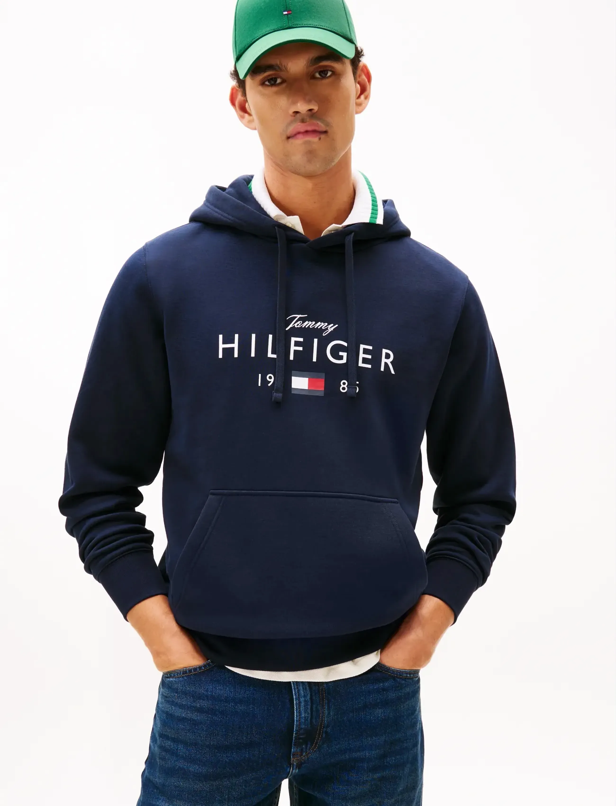 Tommy Hilfiger Brand Love Big Hoodie, XXL, Sweatshirts & Hoodies, Marineblau - Männerswear