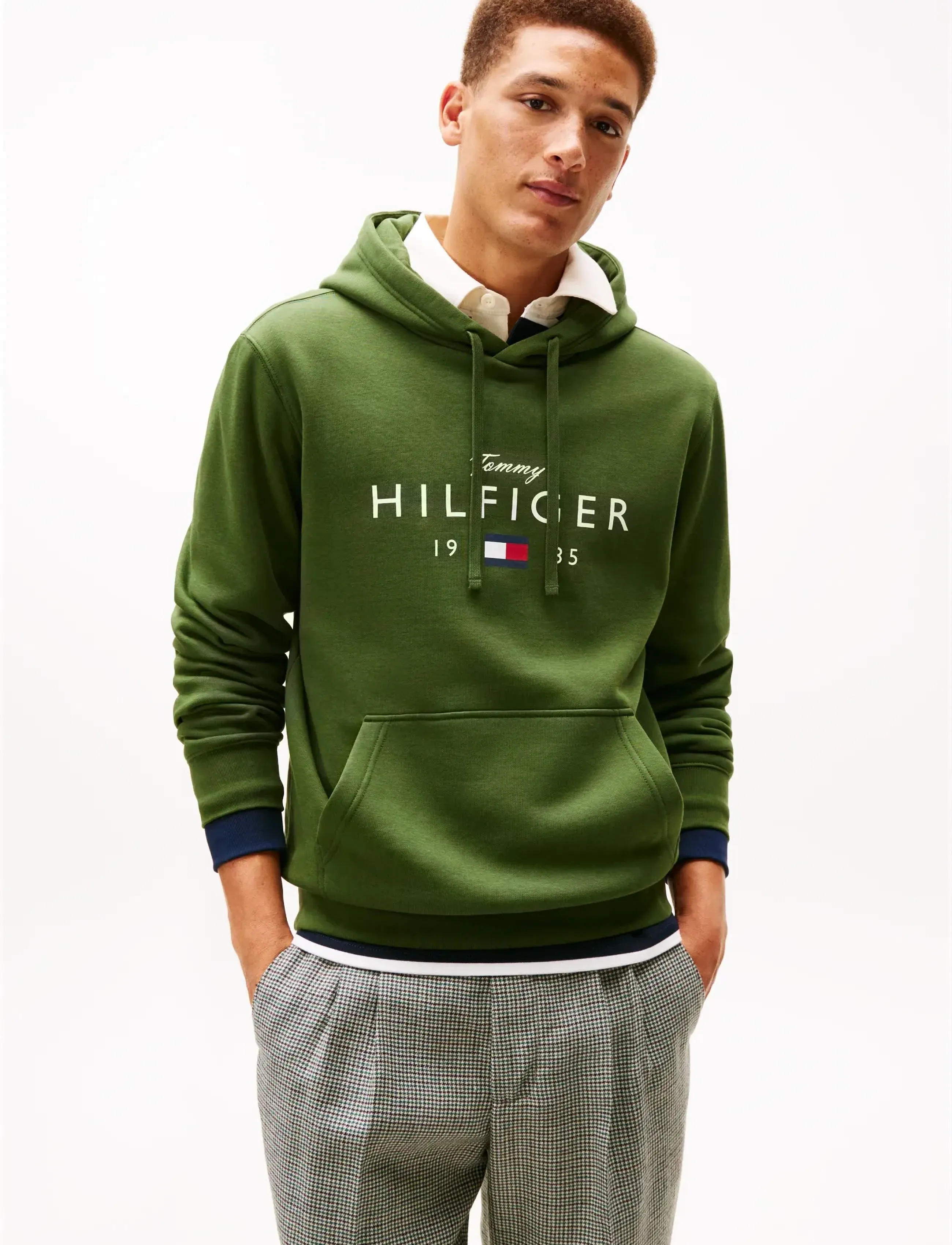 Tommy Hilfiger Brand Love Big Hoodie, XXL, Sweatshirts & Hoodies, Grün - Männerswear