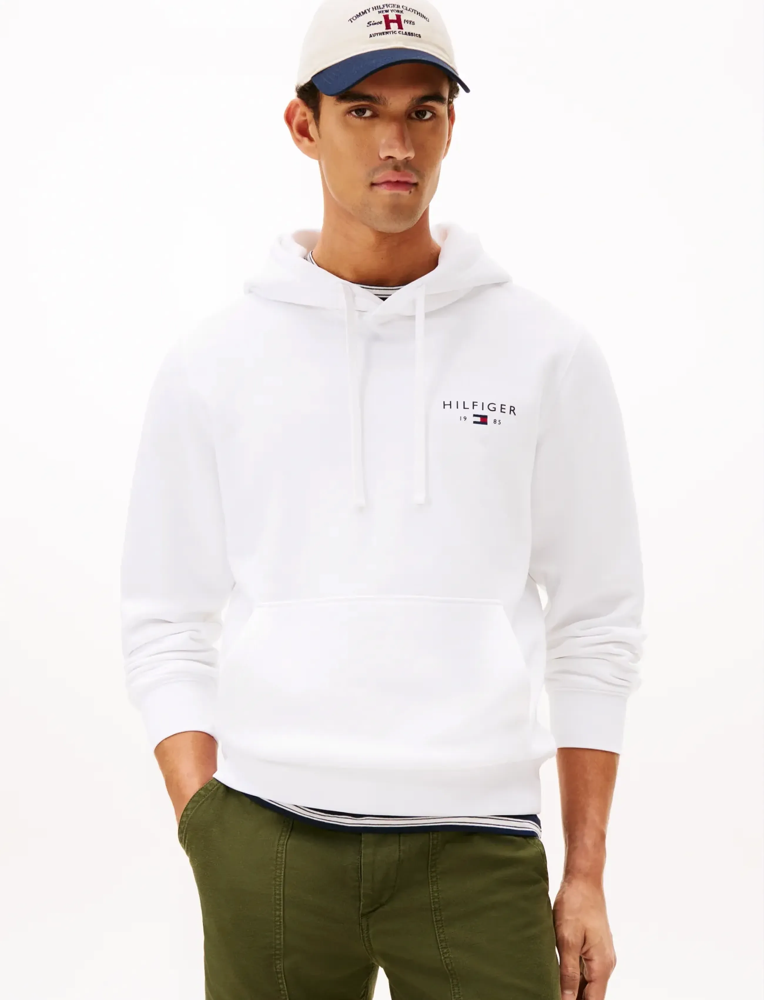 Tommy Hilfiger BRAND LOVE SMALL HILFIGER HOODIE - Sweatshirts - WHITE / white