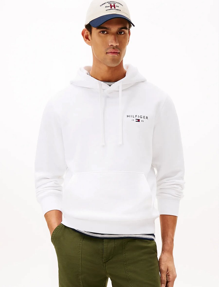 Tommy Hilfiger - BRAND LOVE SMALL HILFIGER HOODIE - sweats à capuche - white - 0