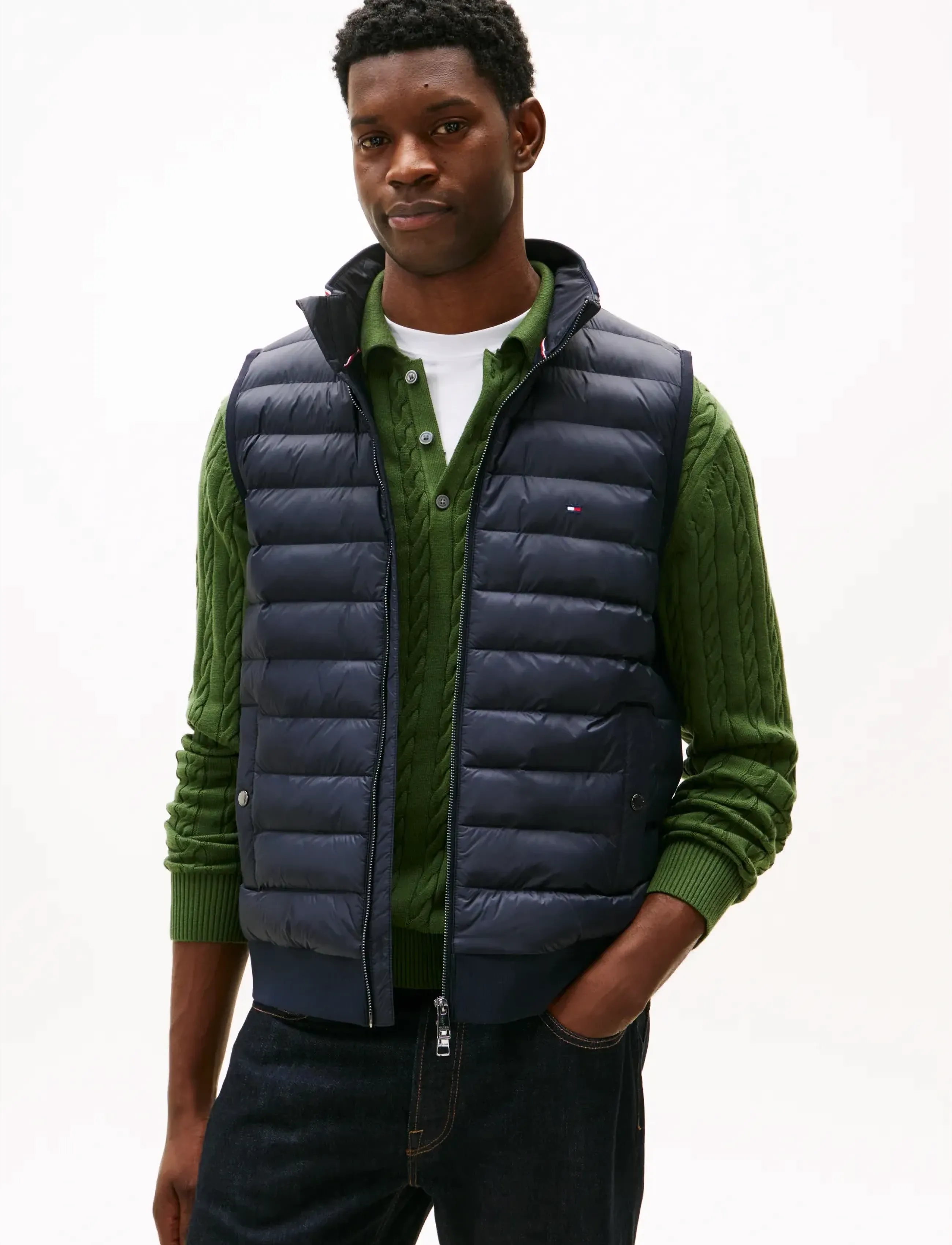 Tommy Hilfiger MIX MEDIA ESS RWB VEST - Veste - DESERT SKY / navy