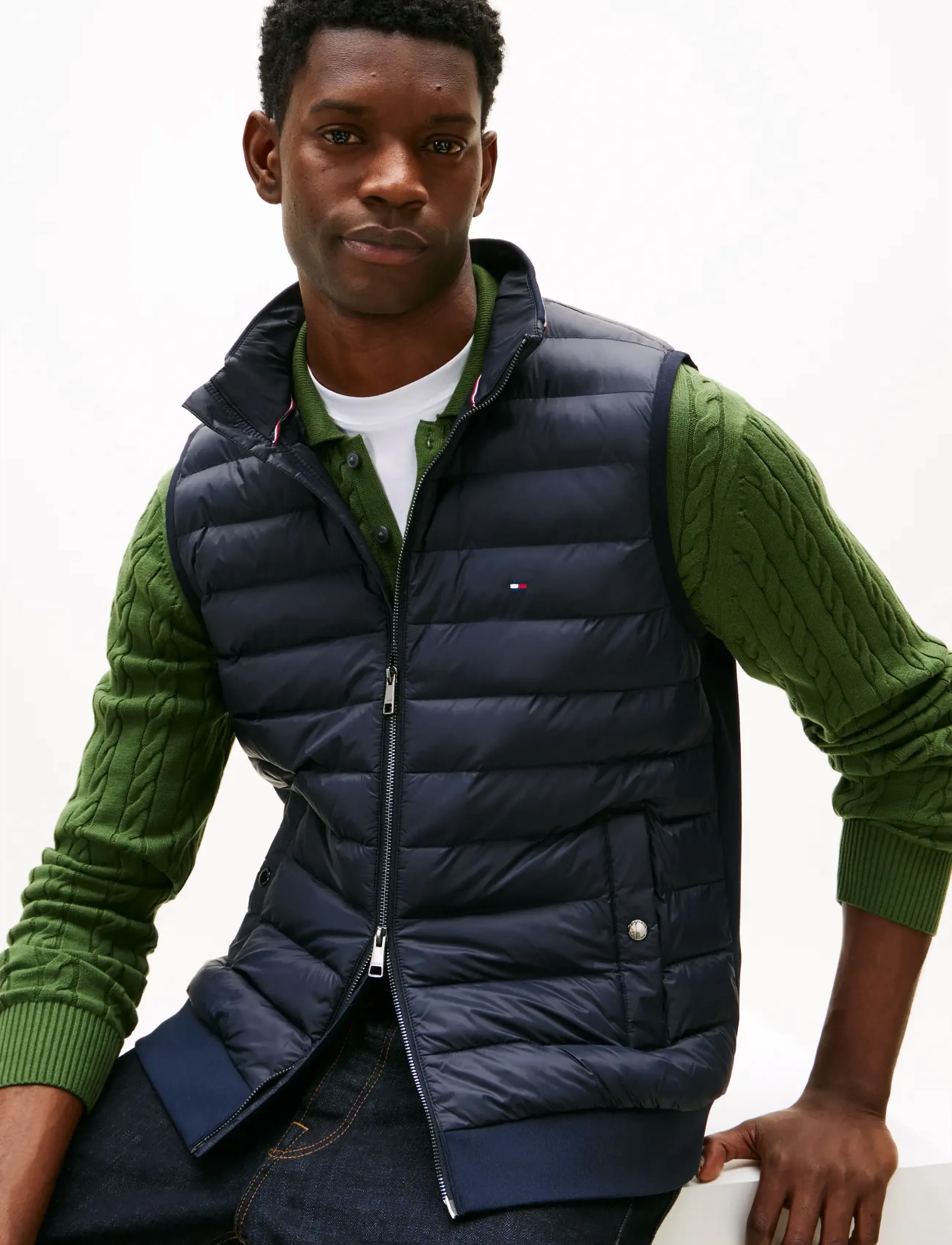 Tommy Hilfiger - MIX MEDIA ESS RWB VEST - vestid - desert sky - 4