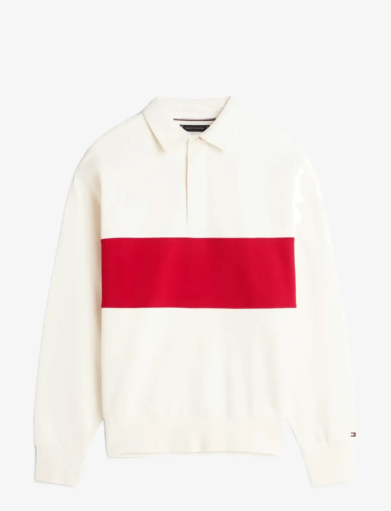 Tommy Hilfiger - ESS FLEECE COLORBLOCK RUGBY - polo krekli ar garām piedurknēm - ivory petal - 1