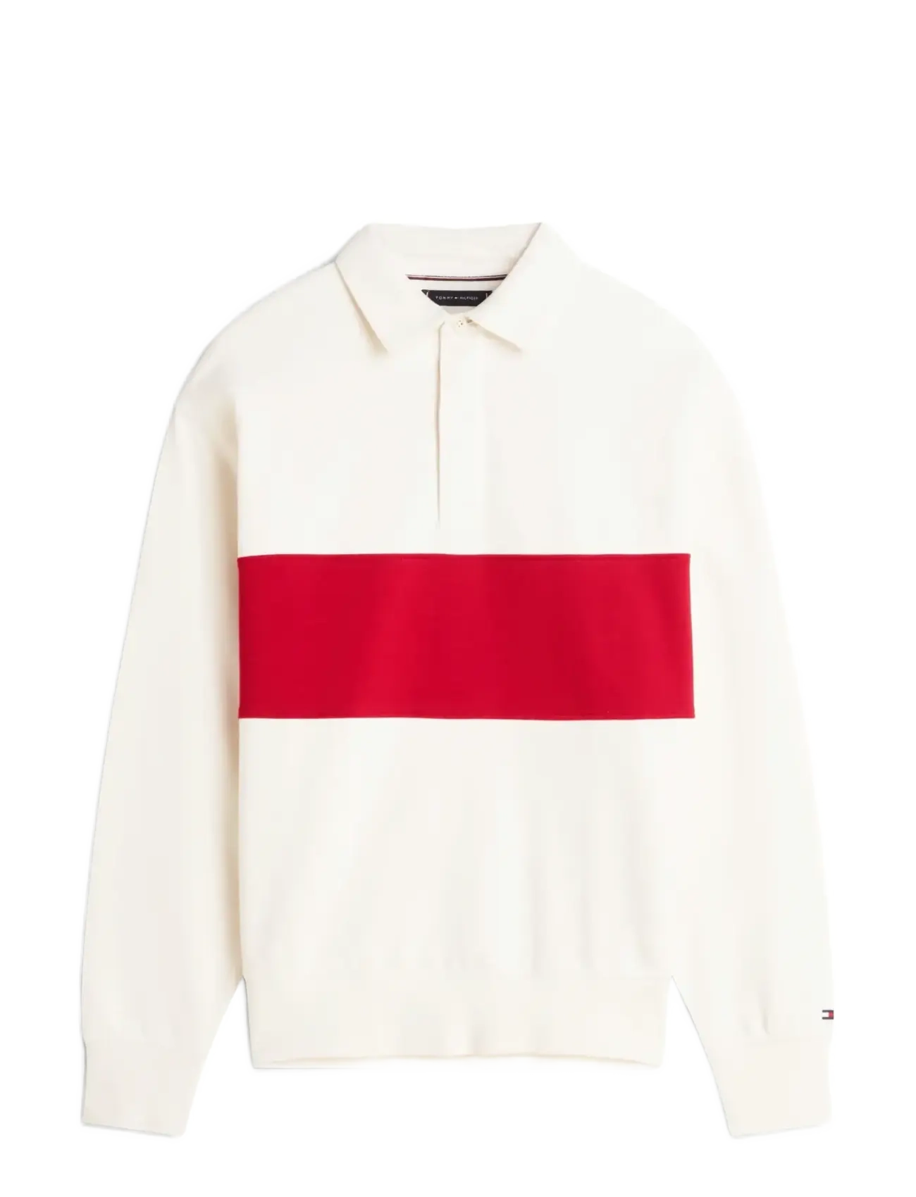 Tommy Hilfiger ESS FLEECE COLORBLOCK RUGBY - Poloer - IVORY PETAL / cream