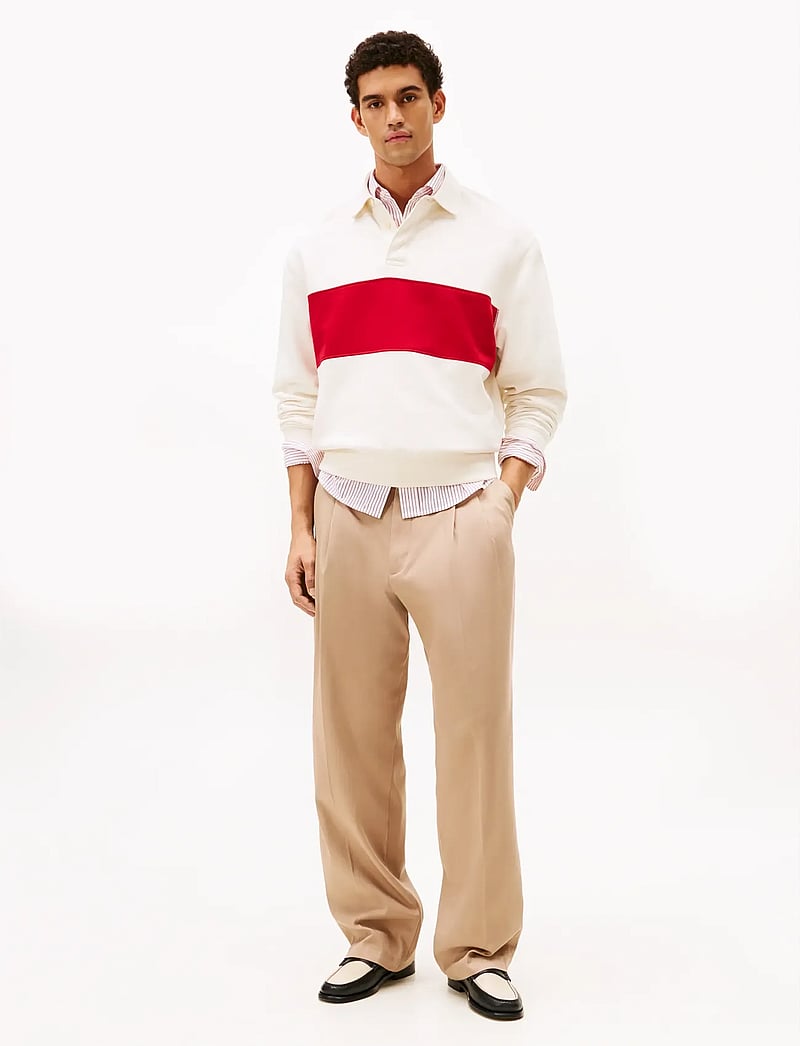 Tommy Hilfiger - ESS FLEECE COLORBLOCK RUGBY - polo krekli ar garām piedurknēm - ivory petal - 2