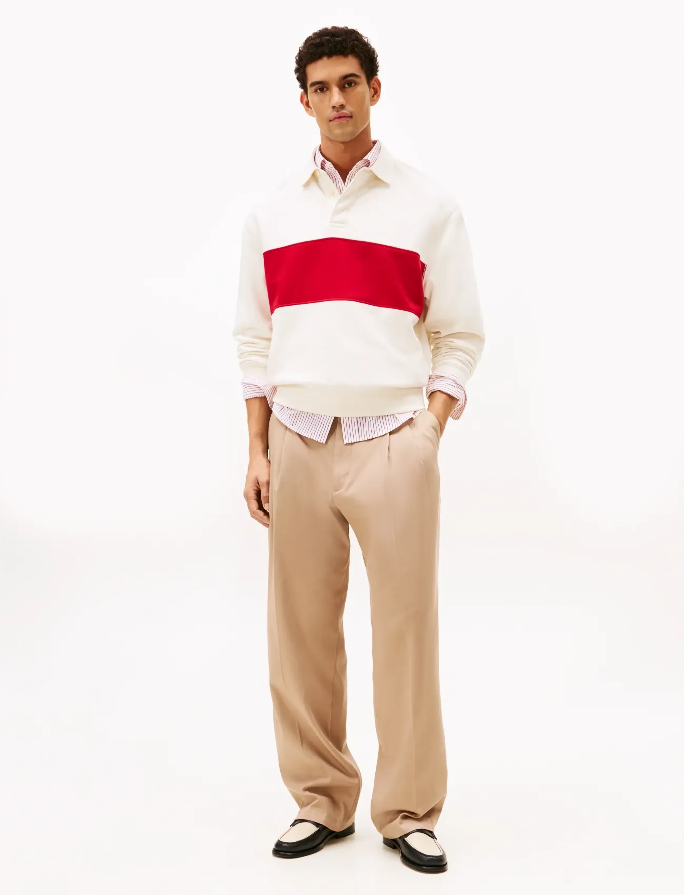 Tommy Hilfiger - ESS FLEECE COLORBLOCK RUGBY - langärmelig - ivory petal - 2