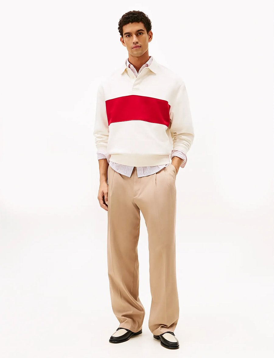 Tommy Hilfiger - ESS FLEECE COLORBLOCK RUGBY - langärmelig - ivory petal - 2