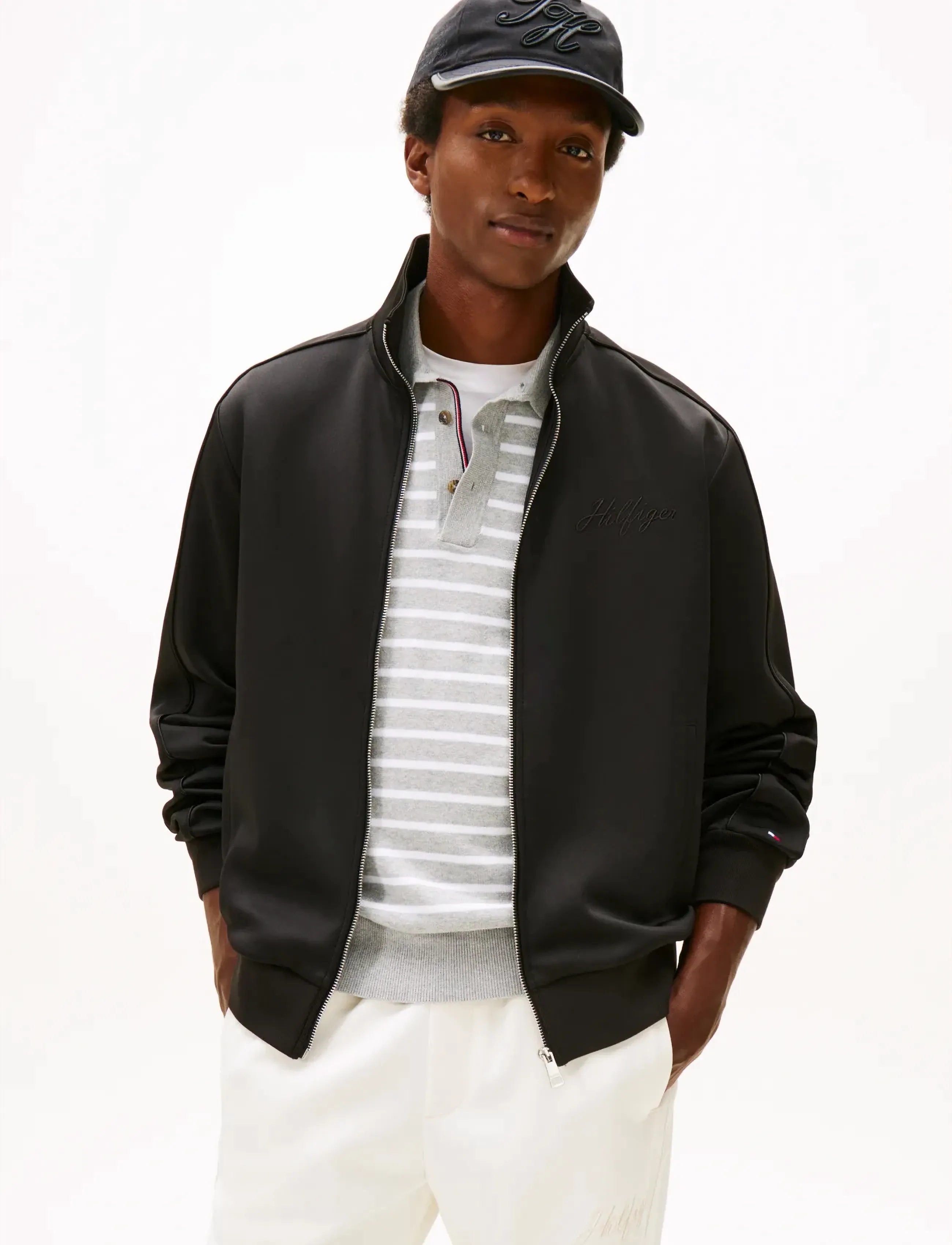 Tommy Hilfiger MODERN ATH TRACK JACKET - Clothing - BLACK / black