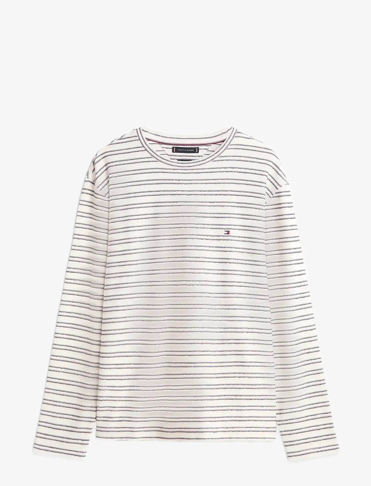 Tommy Hilfiger - BOUCLE STRIPE LS TEE - långärmade t-shirts - ivory petal   desert sky - 1