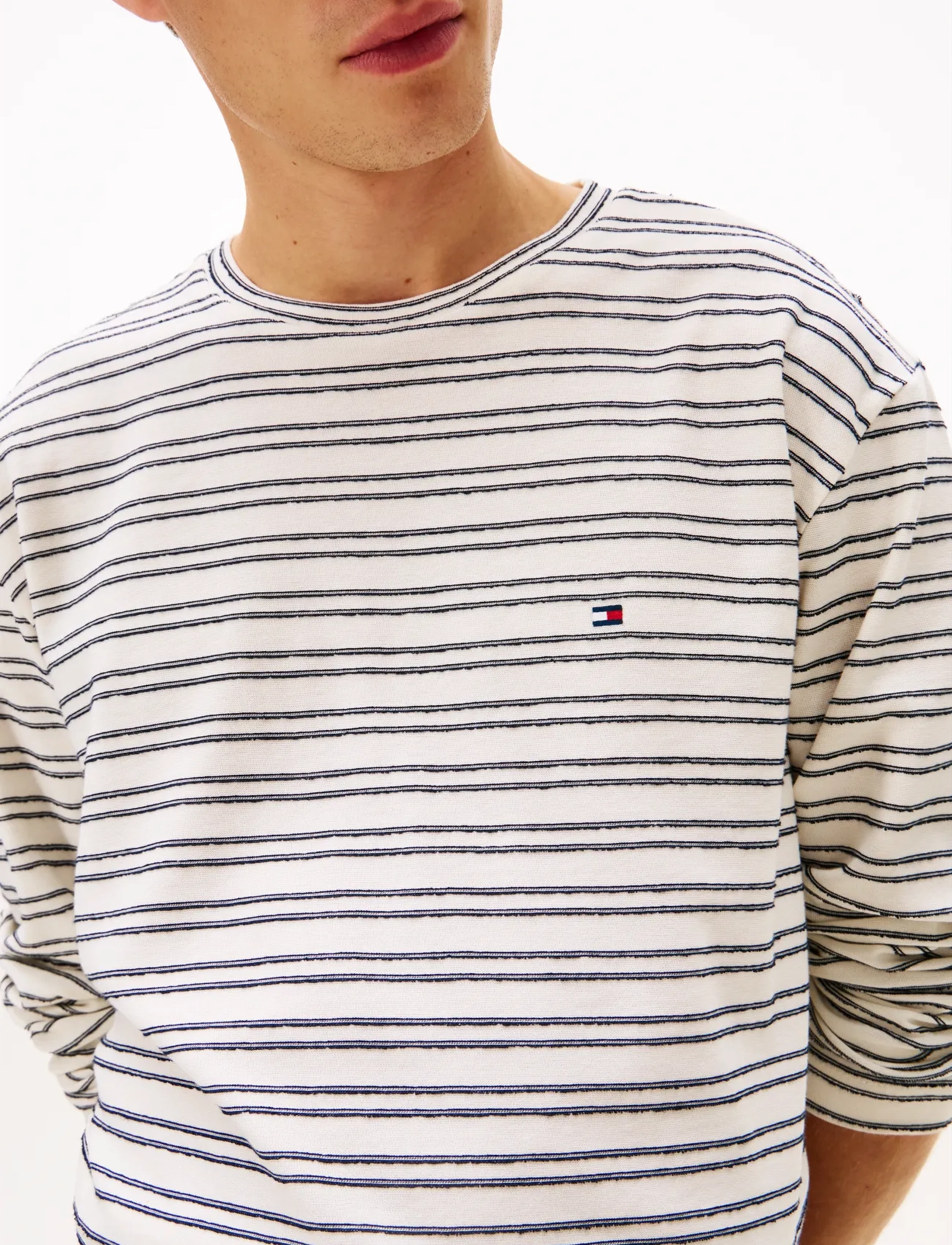 Tommy Hilfiger - BOUCLE STRIPE LS TEE - prezenty urodzinowe - ivory petal   desert sky - 4