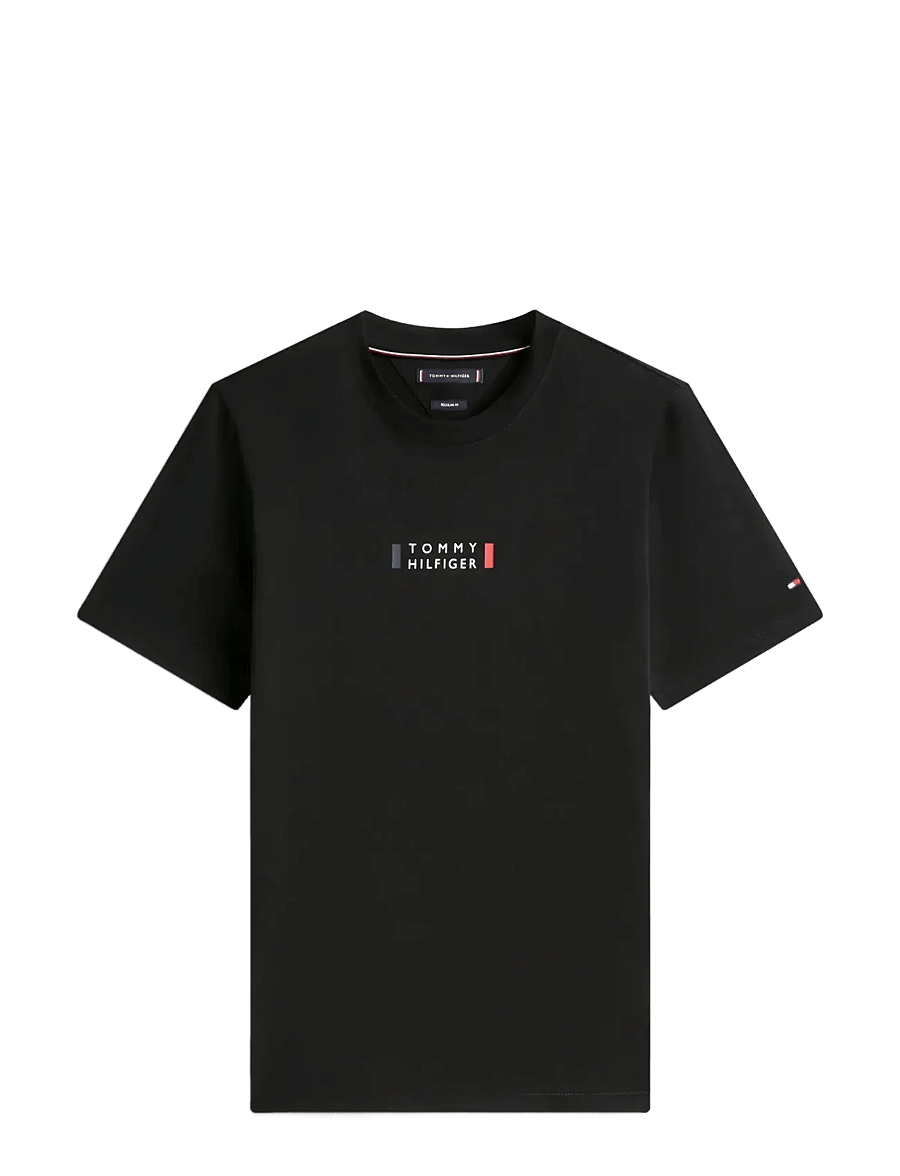 Tommy Hilfiger - BRAND LOVE SMALL CENTER TEE - lühikeste varrukatega t-särgid - black - 1