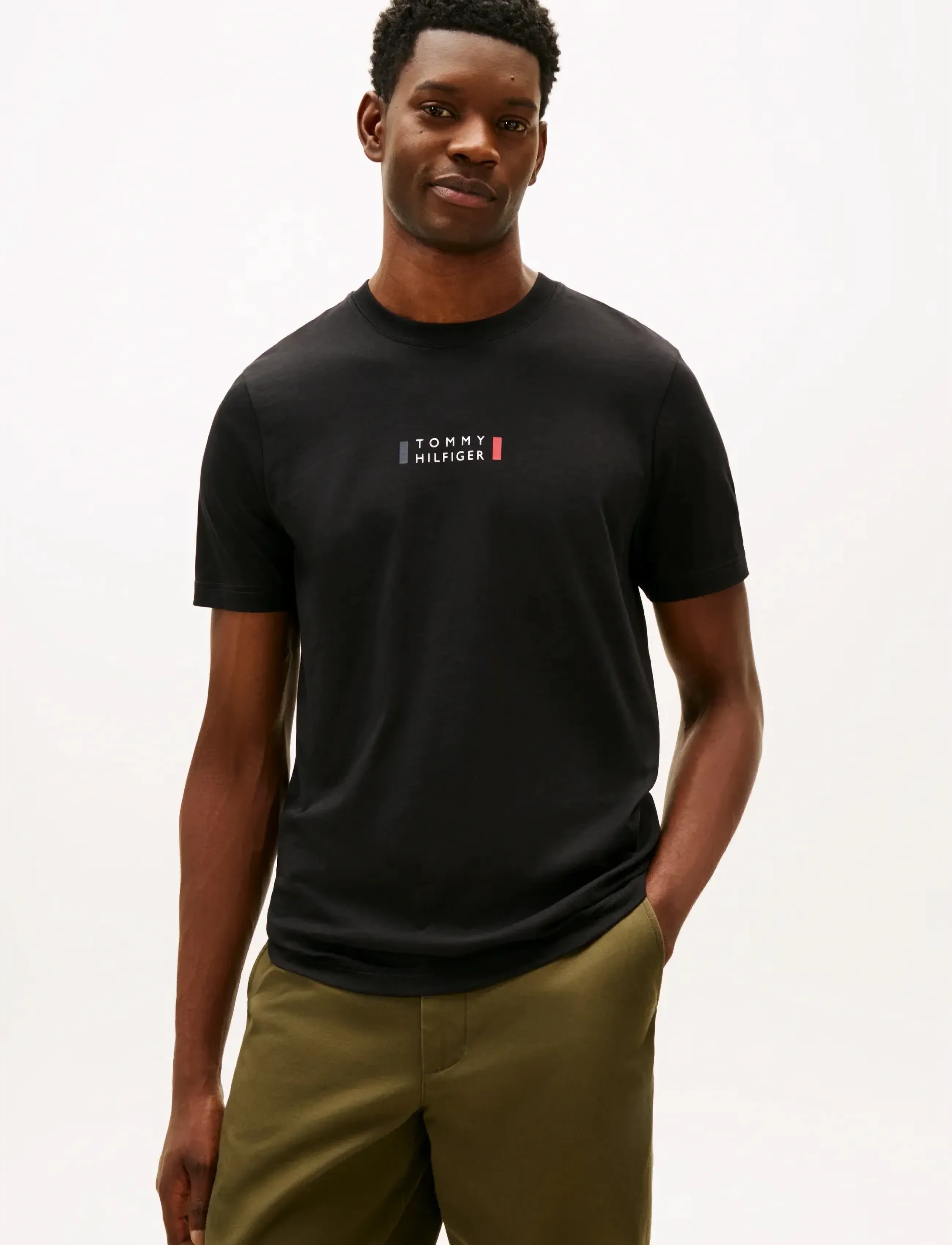 Tommy Hilfiger Brand Love Small Center Tee, Mænd, T-Shirt, Sort, Str: XS