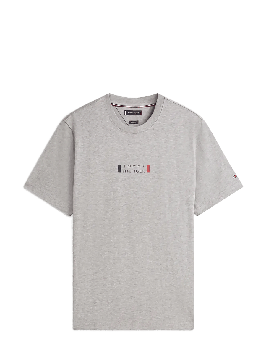Tommy Hilfiger - BRAND LOVE SMALL CENTER TEE - lühikeste varrukatega t-särgid - medium grey heather - 1