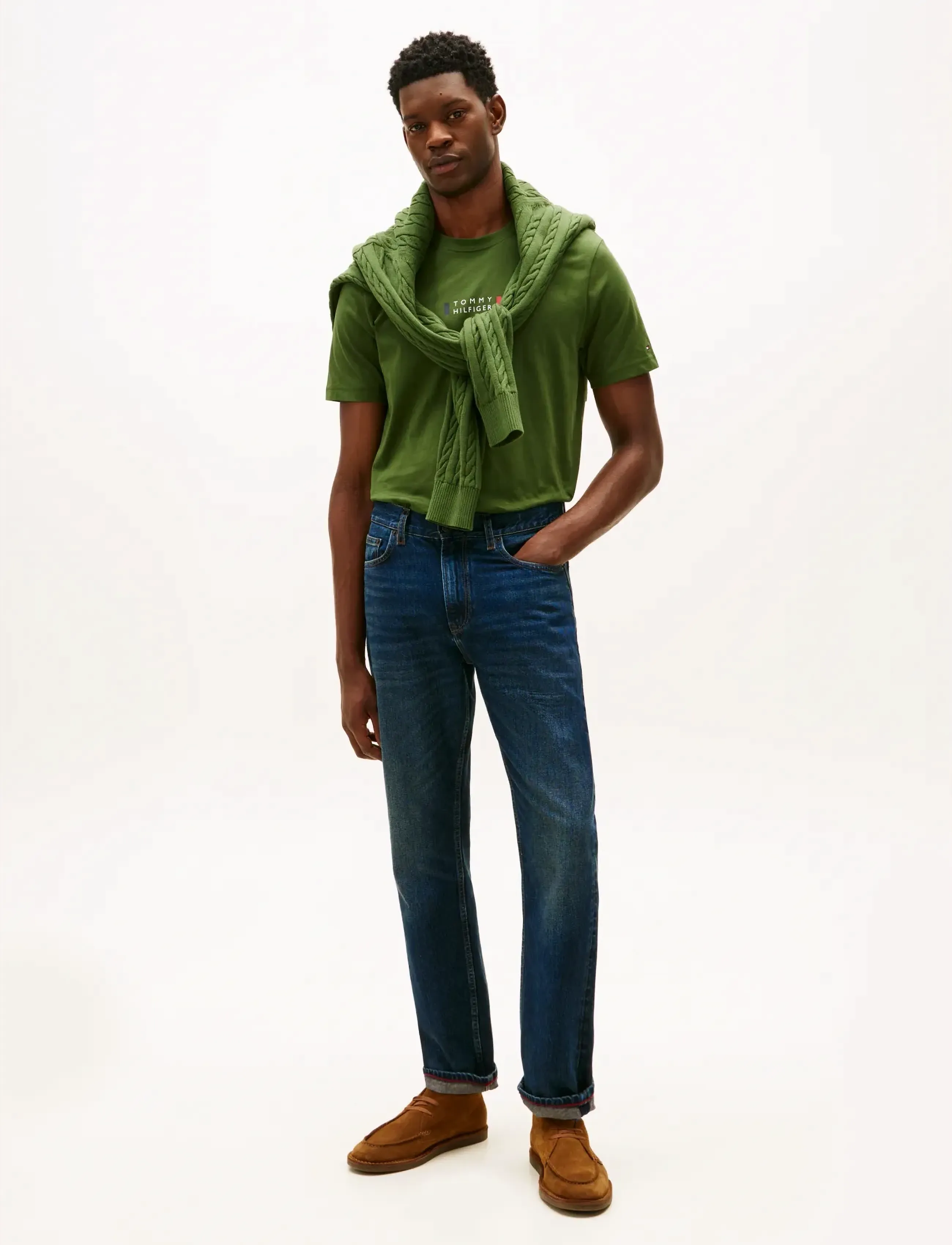 Tommy Hilfiger - BRAND LOVE SMALL CENTER TEE - short-sleeved t-shirts - mountain pine - 3