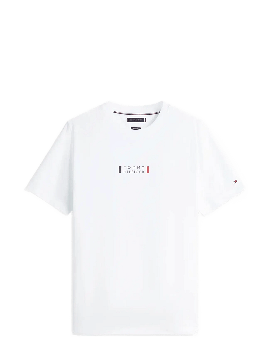 Tommy Hilfiger - BRAND LOVE SMALL CENTER TEE - short-sleeved t-shirts - white - 1