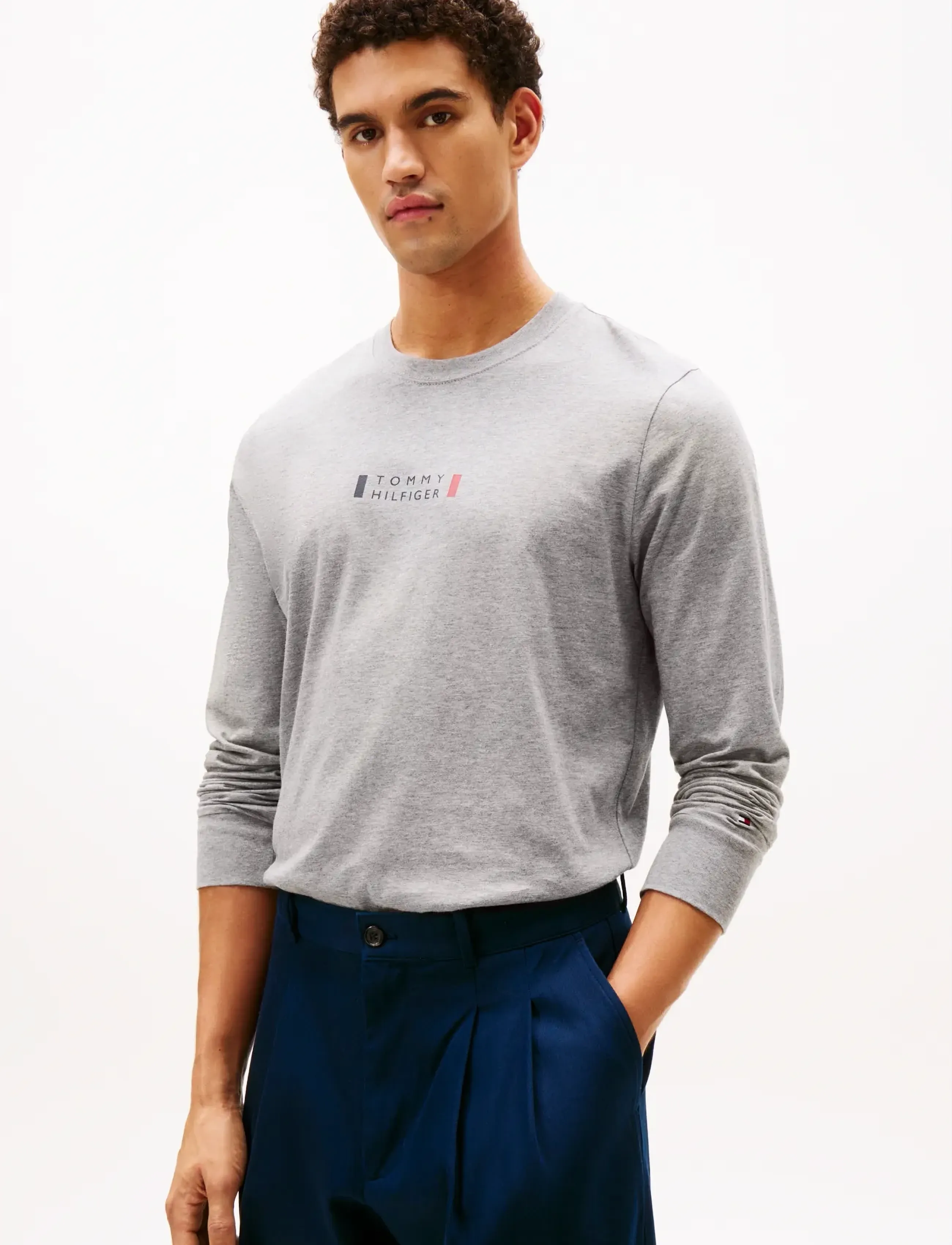 Tommy Hilfiger BRAND LOVE LS TEE - Tommy Hilfiger - MEDIUM GREY HEATHER / grey