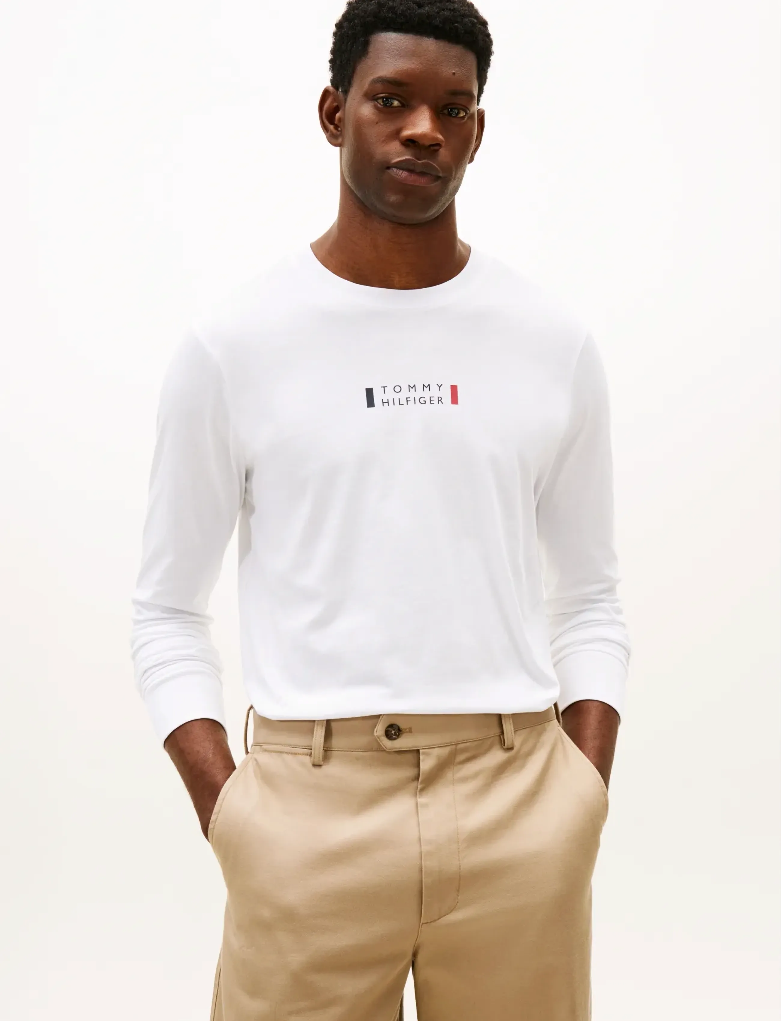 Tommy Hilfiger BRAND LOVE LS TEE - Tommy Hilfiger - WHITE / white