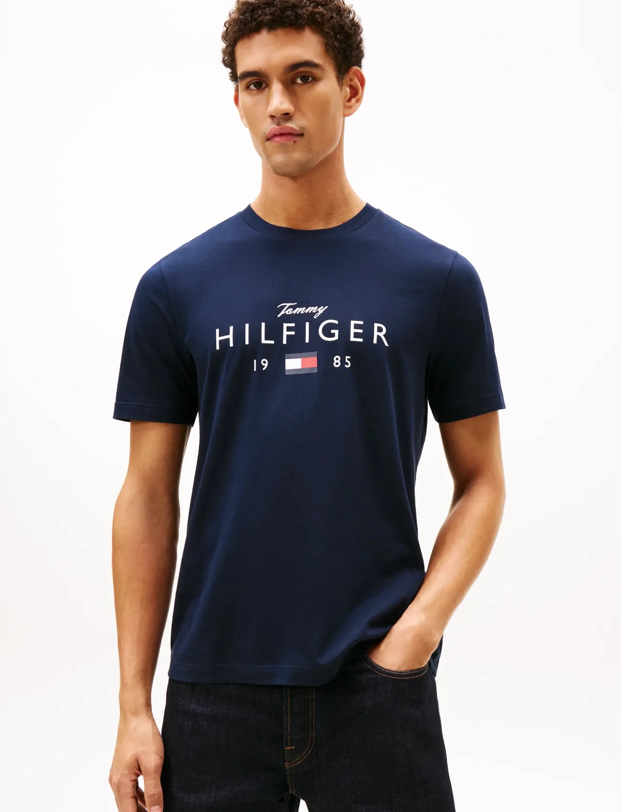 Tommy Hilfiger BRAND LOVE BIG HILFIGER TEE - Riided - DESERT SKY / navy