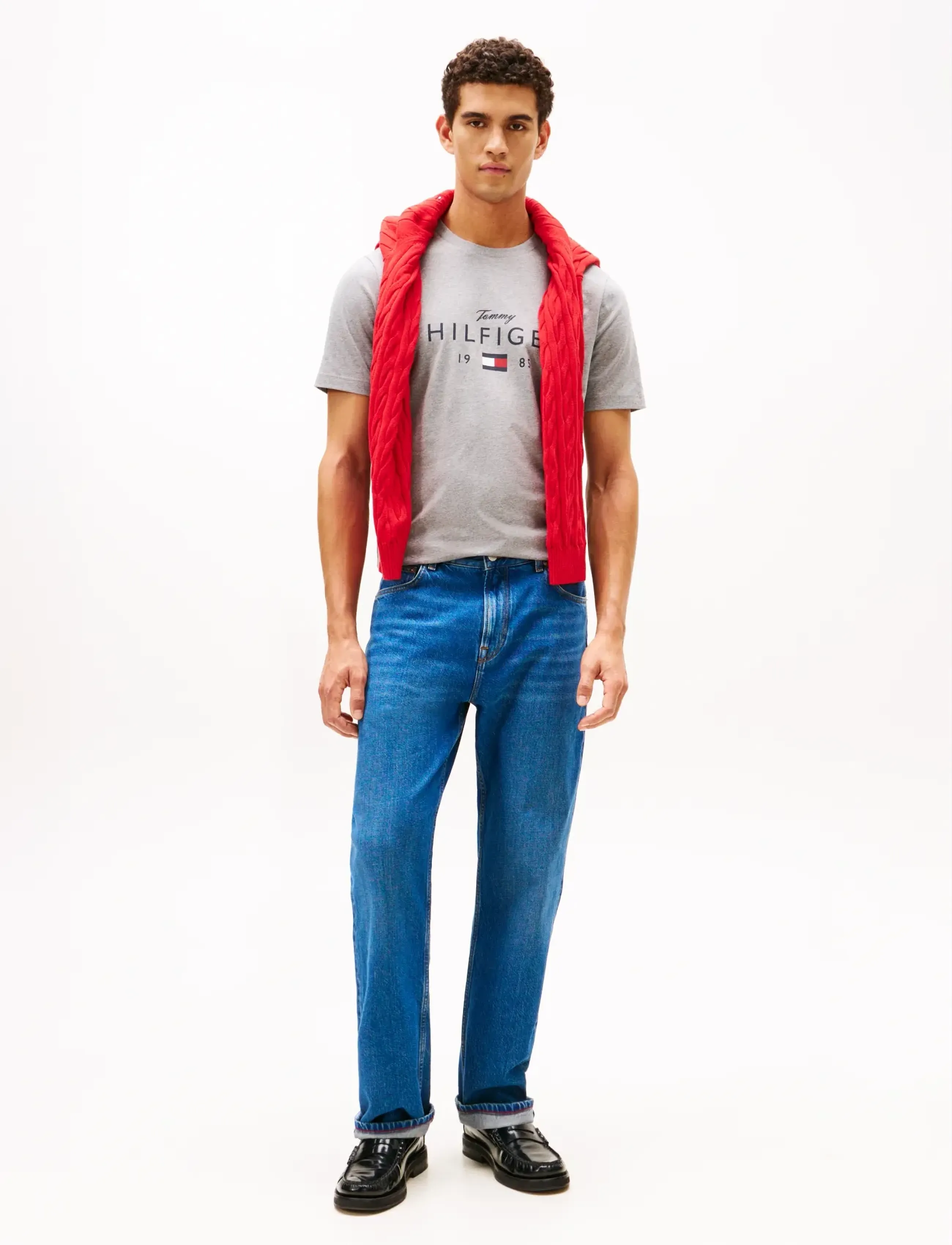 Tommy Hilfiger - BRAND LOVE BIG HILFIGER TEE - kortærmede t-shirts - medium grey heather - 2