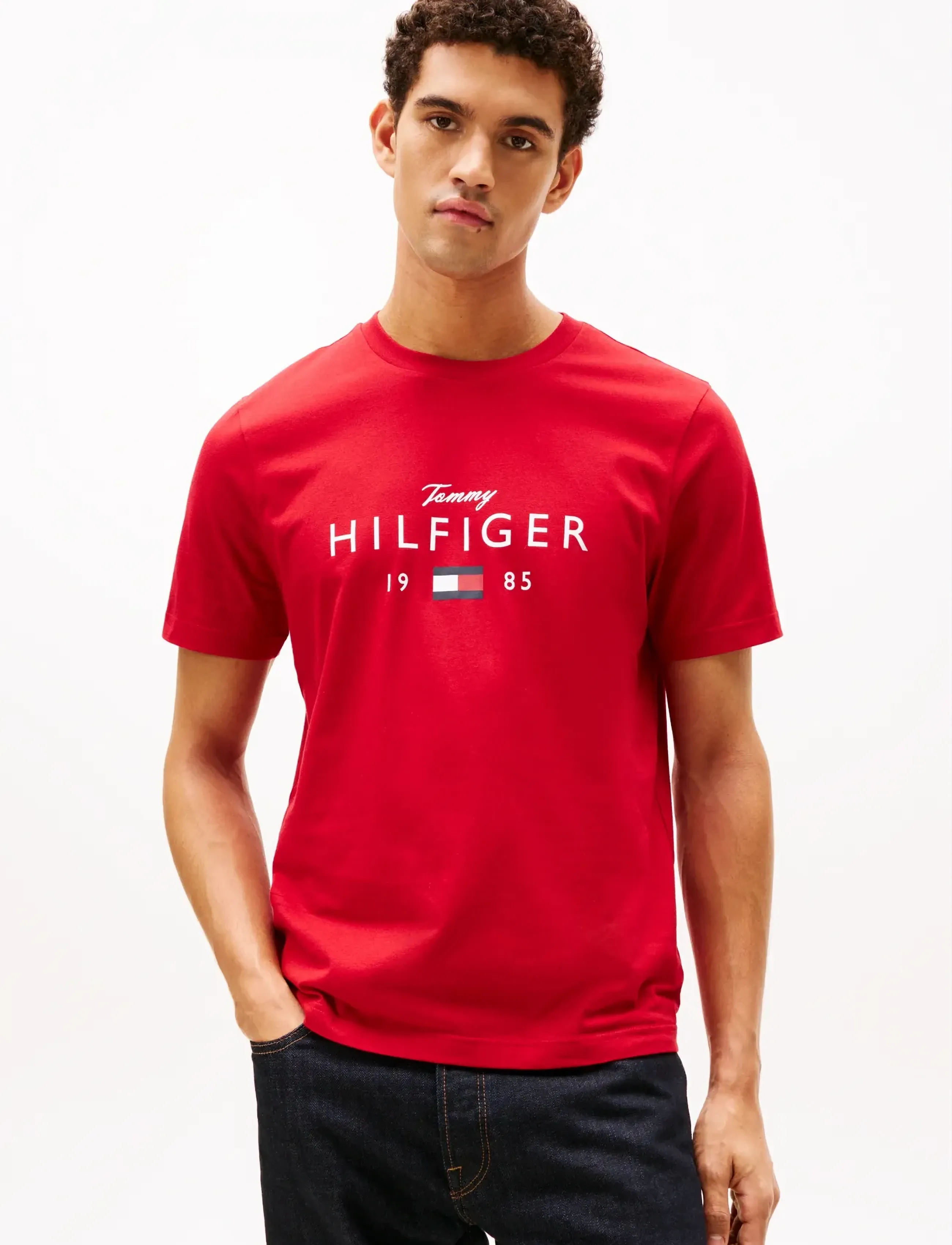 Tommy Hilfiger BRAND LOVE BIG HILFIGER TEE - Tommy Hilfiger - MEDIUM RED / red