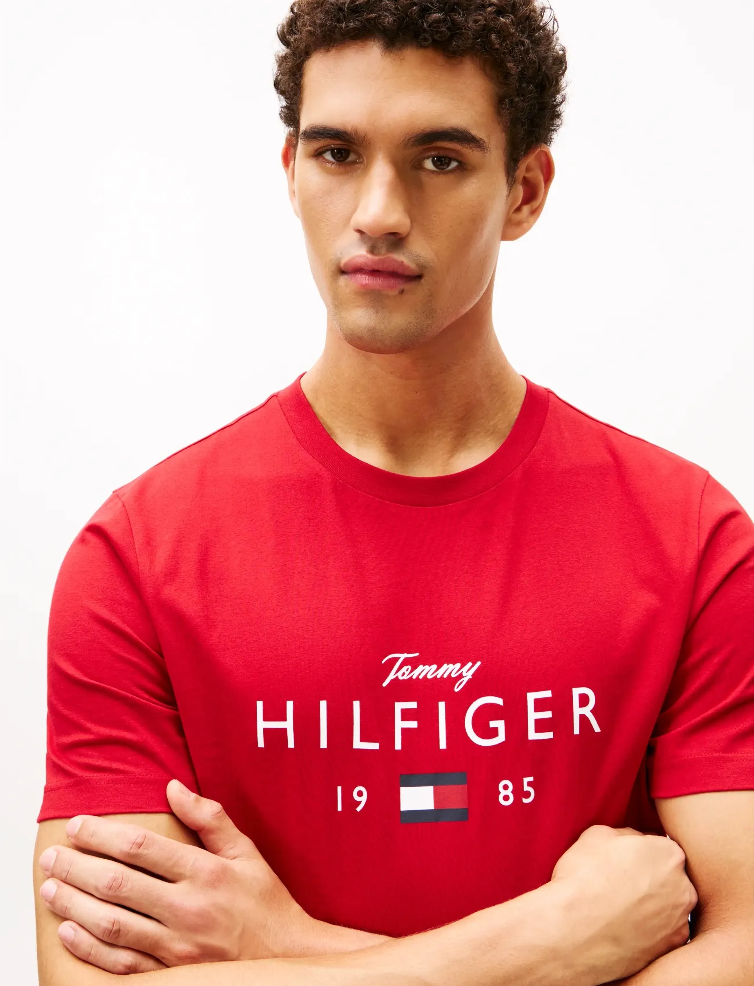 Tommy Hilfiger - BRAND LOVE BIG HILFIGER TEE - kortærmede t-shirts - medium red - 4