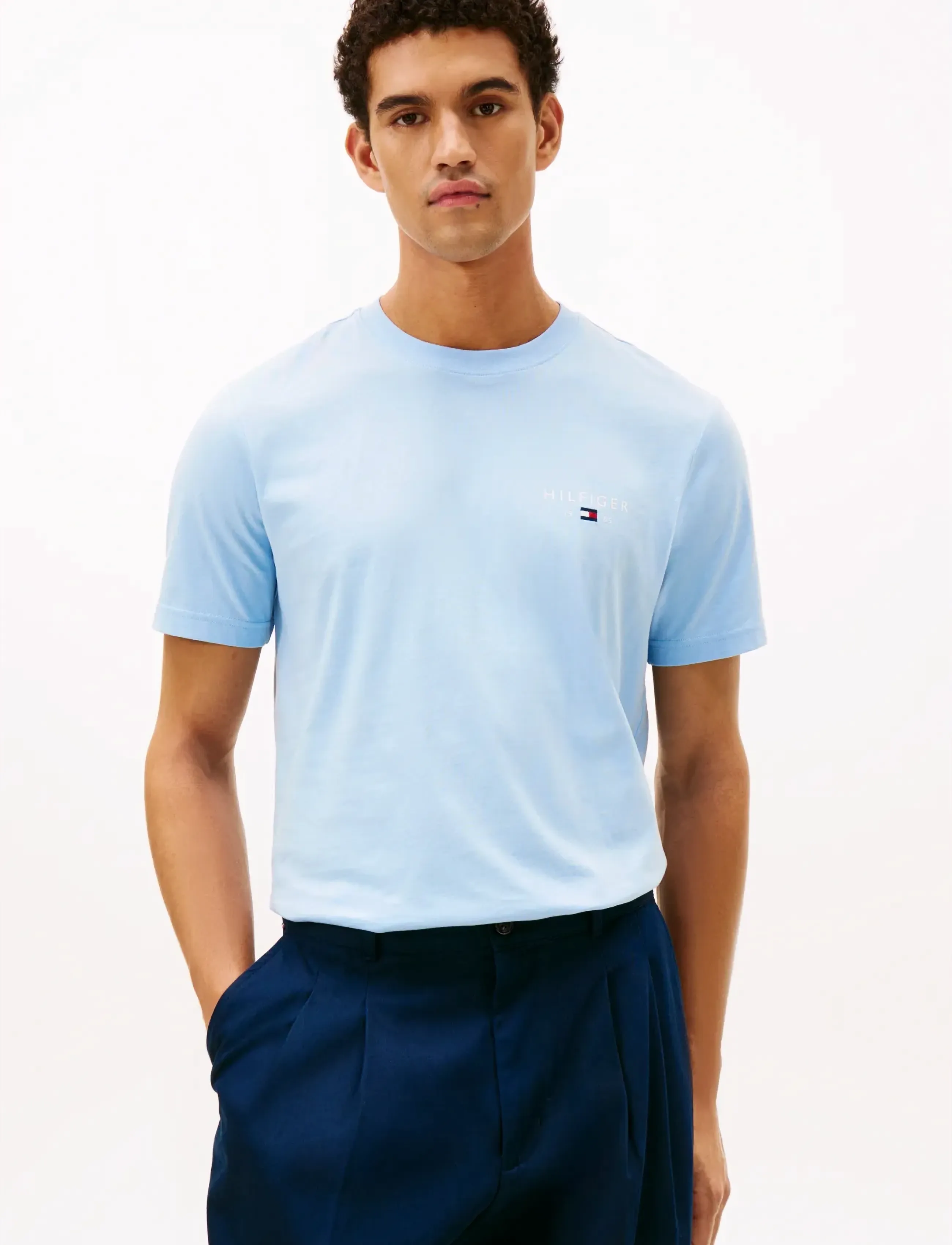 Tommy Hilfiger BRAND LOVE SMALL HILFIGER TEE - Kläder - WELL WATER / blue