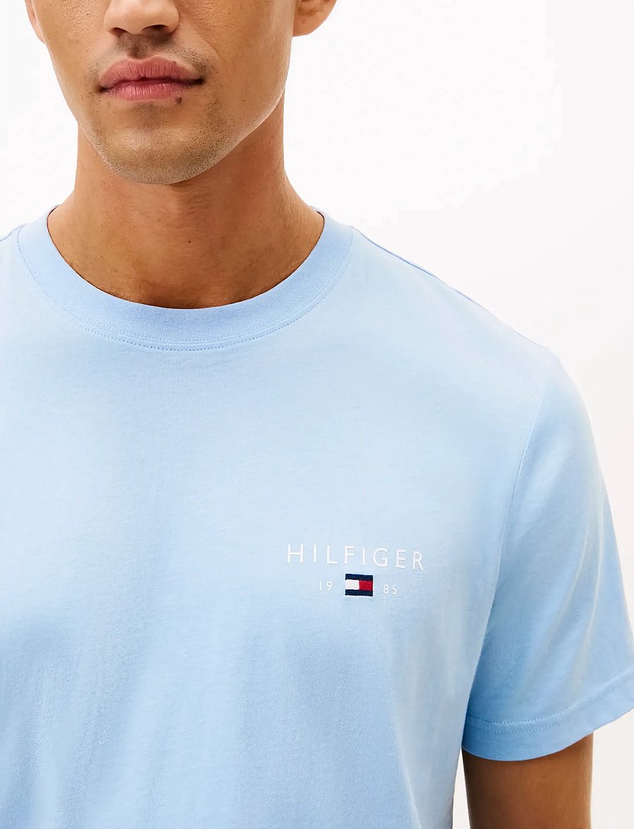 Tommy Hilfiger - BRAND LOVE SMALL HILFIGER TEE - kurzärmelige t-shirts - well water - 4