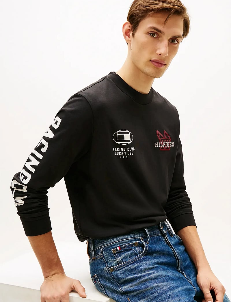 Tommy Hilfiger - MODERN ATHLEISURE LS TEE - long-sleeved t-shirts - black - 4