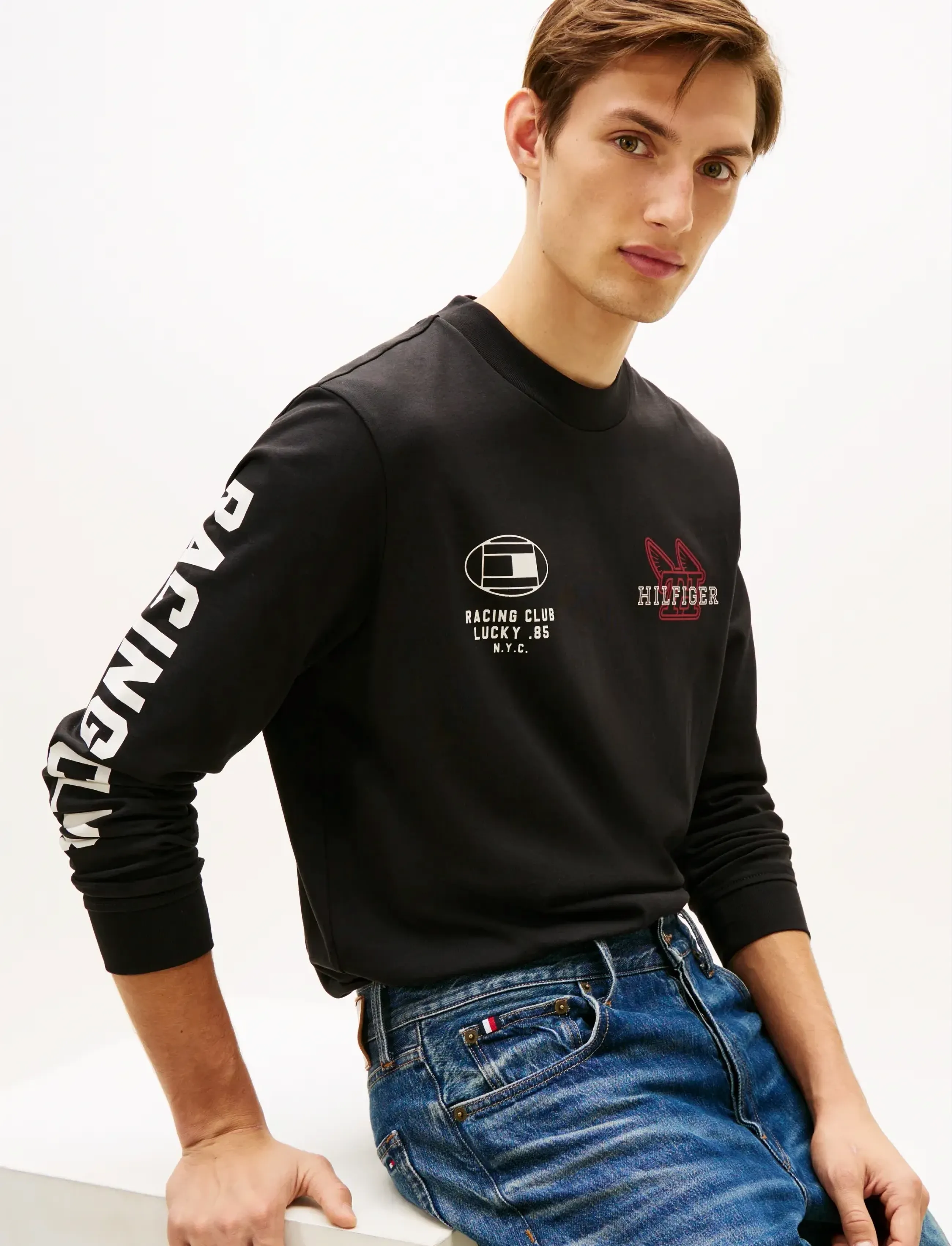 Tommy Hilfiger - MODERN ATHLEISURE LS TEE - langærmede t-shirts - black - 4
