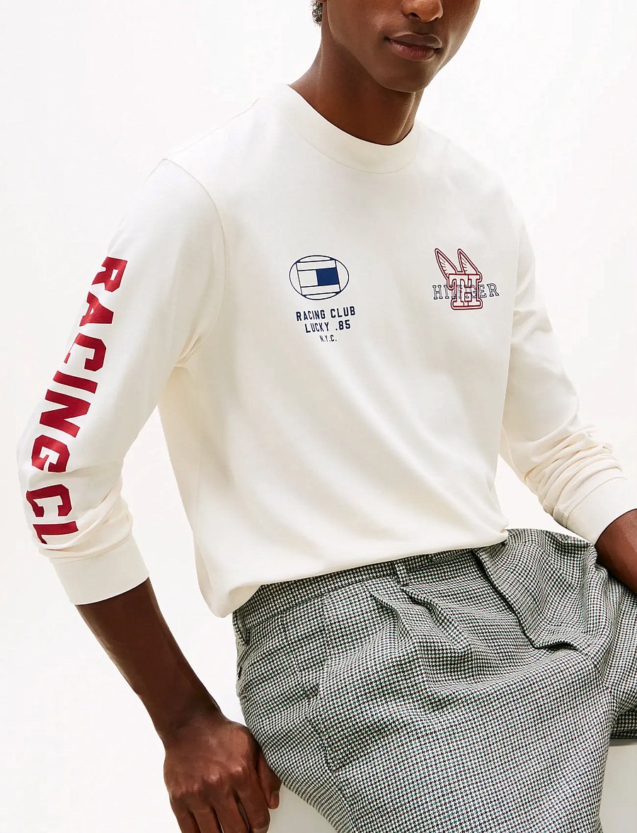 Tommy Hilfiger - MODERN ATHLEISURE LS TEE - langärmelige t-shirts - ivory petal - 4