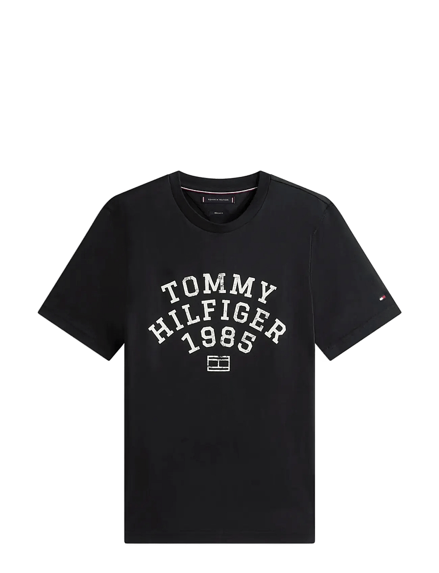 Tommy Hilfiger - HILFIGER ARCH TEE - kortärmade t-shirts - black - 1